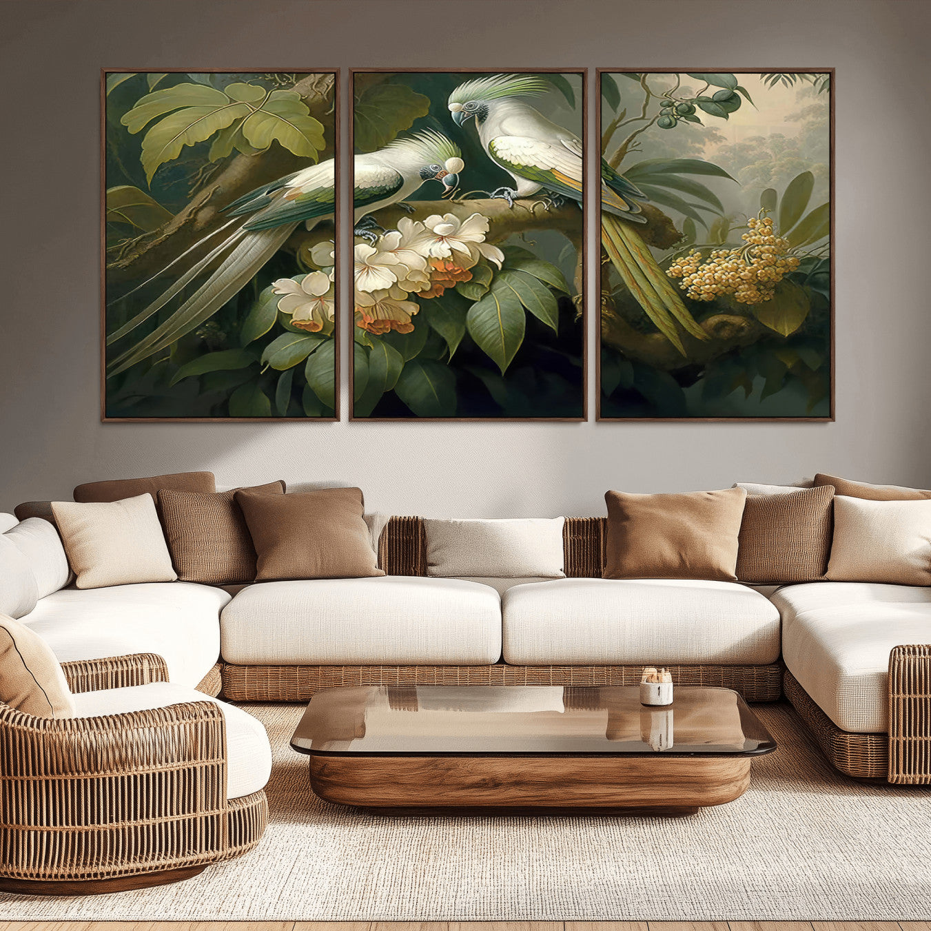 -Tropical Paradise Print Wall Art Stunning Artwork of a Parrot in a Lush Forest with Beautiful