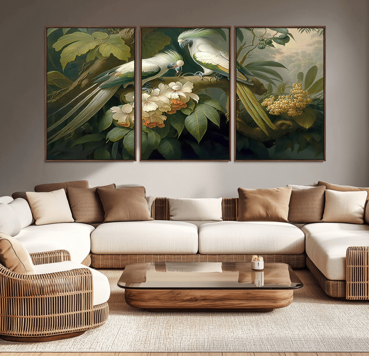 -Tropical Paradise Print Wall Art Stunning Artwork of a Parrot in a Lush Forest with Beautiful