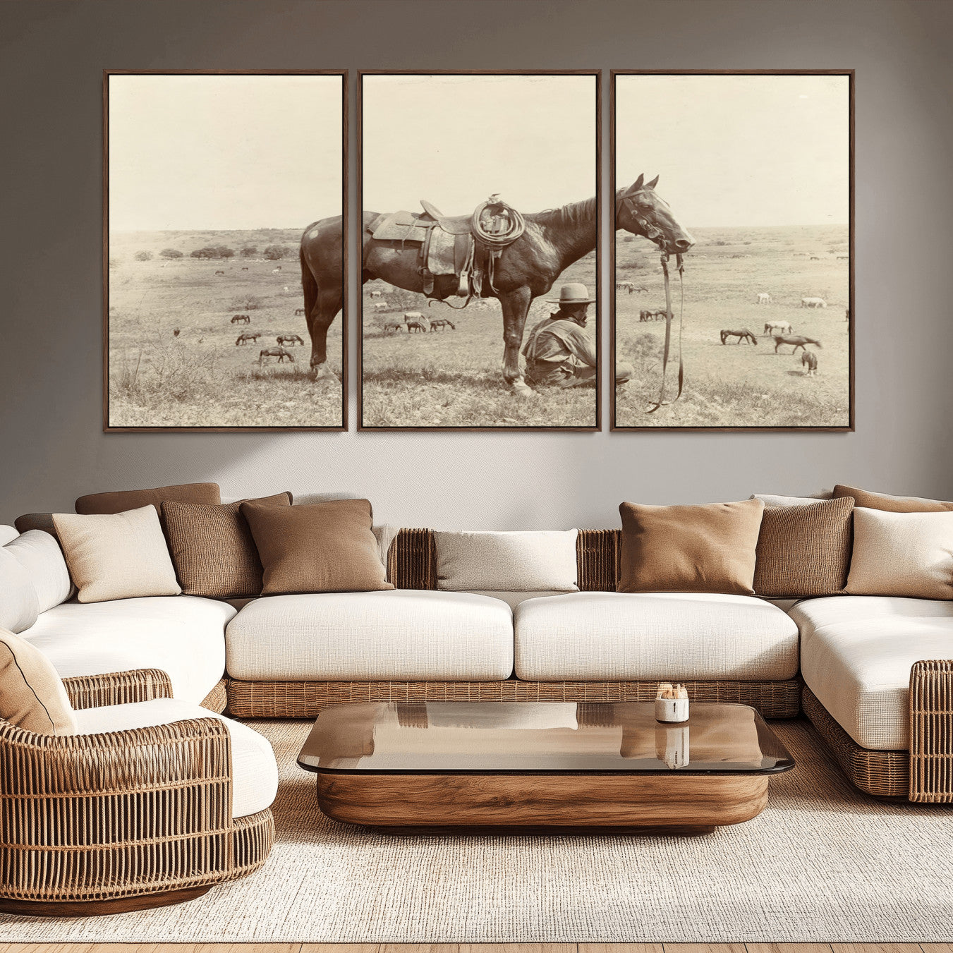 -Cowboy Wall Art - Western Horse Canvas Print - Vintage Western Wall Art Canvas Print, Ready to Hang