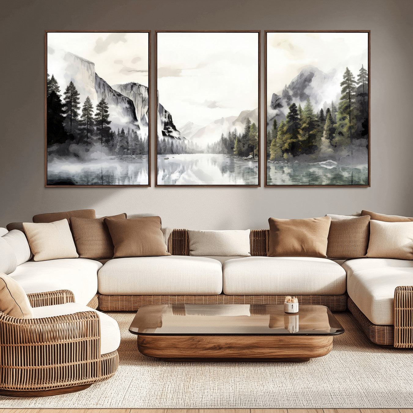 27364-MGV-CV-36X24-Yosemite Valley Wall Art Canvas Print – Framed and Ready to Hang – Majestic Nature Landscape Décor