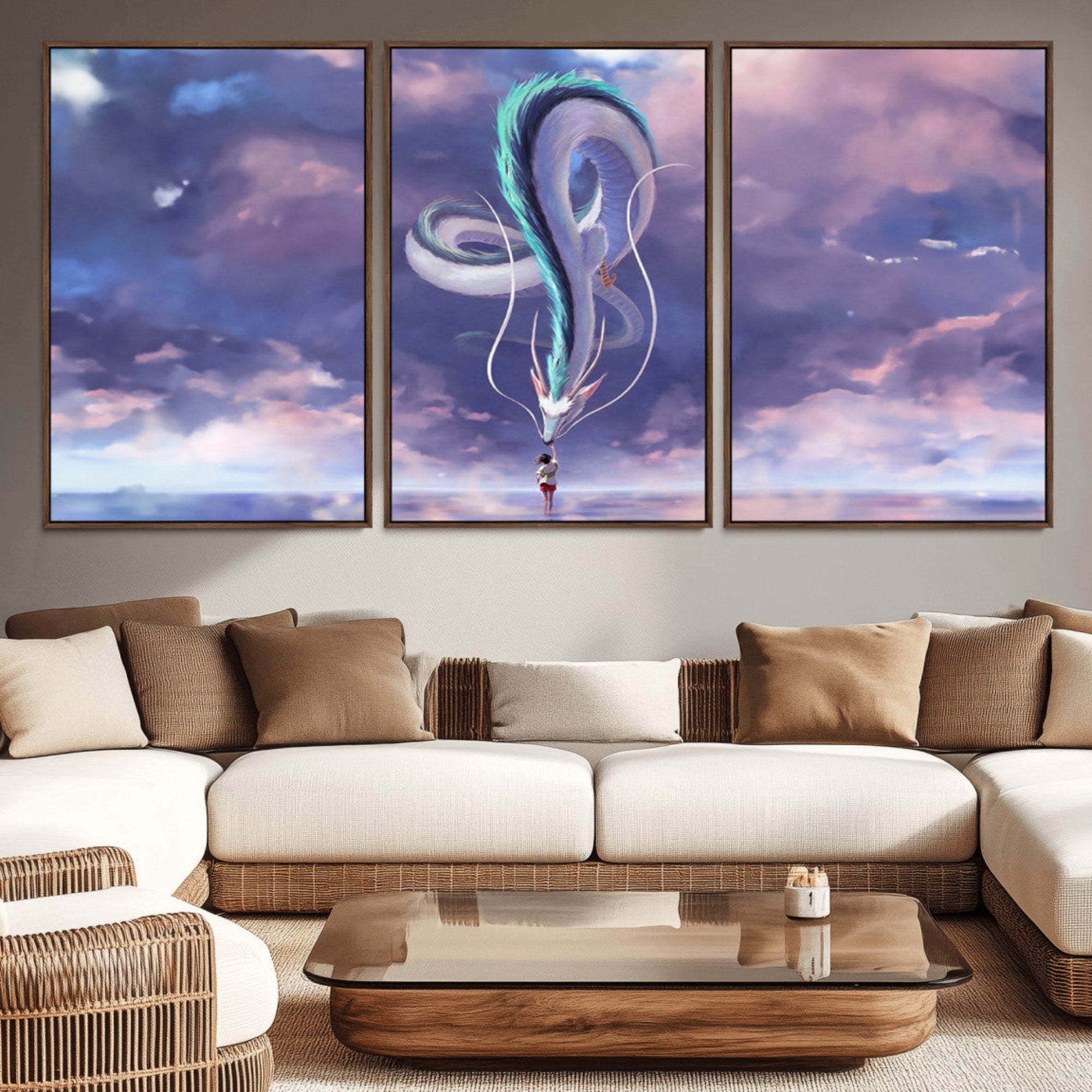 66864-MGV-CV-36X24-Spirited Away Haku and Chihiro Poster - Anime Lover - Hayao Miyazaki - Studio Ghibli Poster - Anime