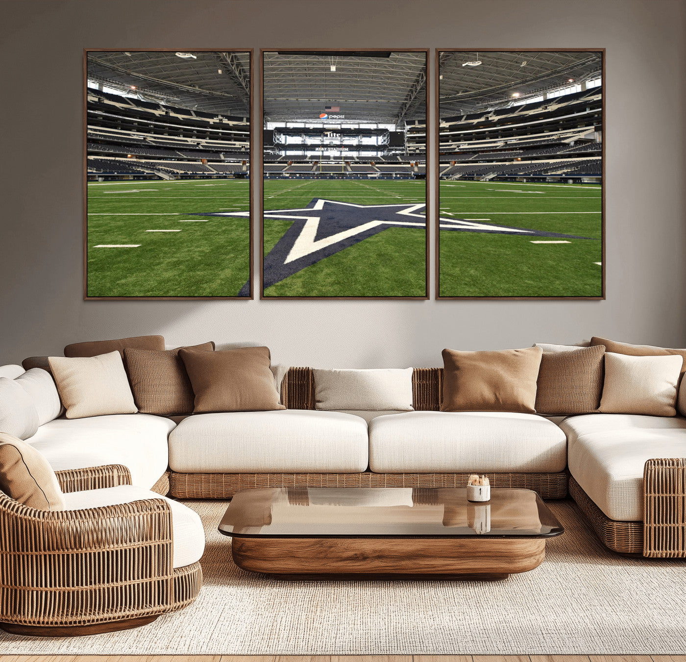 -Dallas Cowboys Football Team Print - Arlington AT&T Stadium Wall Art Canvas Print