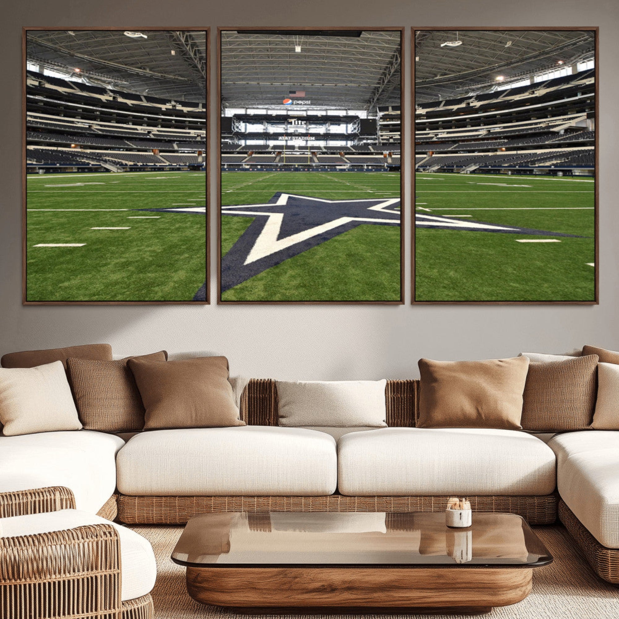 14834-MGV-CV-36X24-Dallas Cowboys Football Team Print - Arlington AT&T Stadium Wall Art Canvas Print