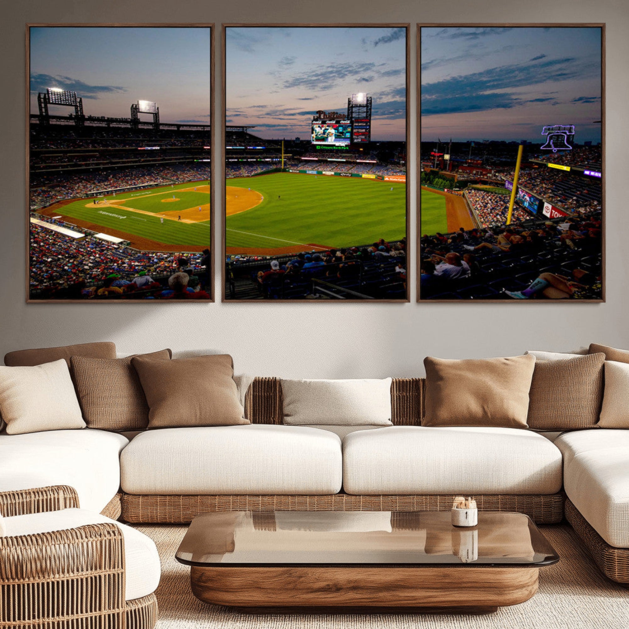 17415-MGV-CV-36X24-Philadelphia Phillies Baseball Team Print - Citizens Bank Park Stadium Wall Art Canvas Print