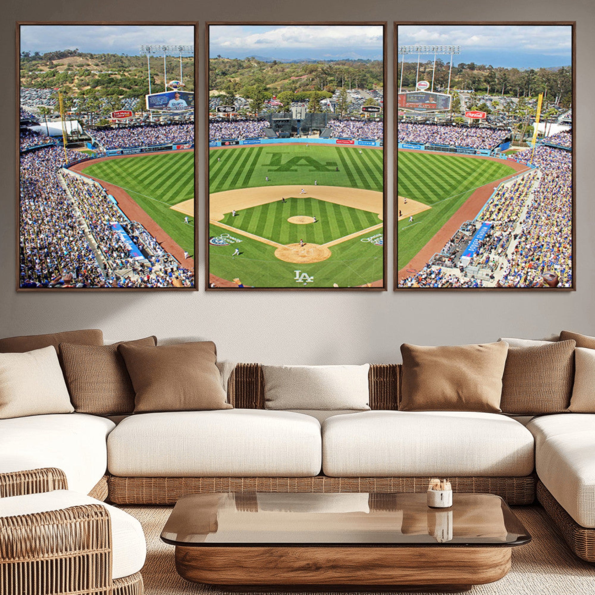 34760-MGV-CV-36X24-Citi Field Wall Art Print | 3-Panel New York Mets Baseball Stadium Canvas Print | Framed Sports