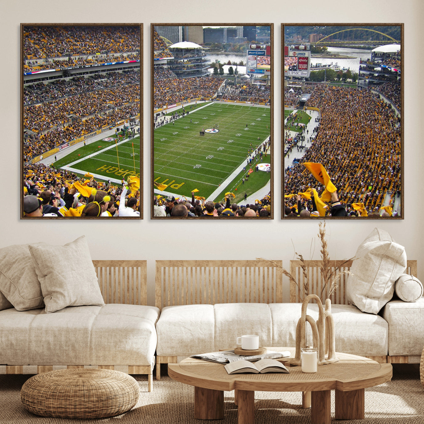 51419-MGV-FC-60X30-3P - Pittsburgh Steelers Print - Pittsburgh Heinz Field Stadium Wall Art Canvas Print