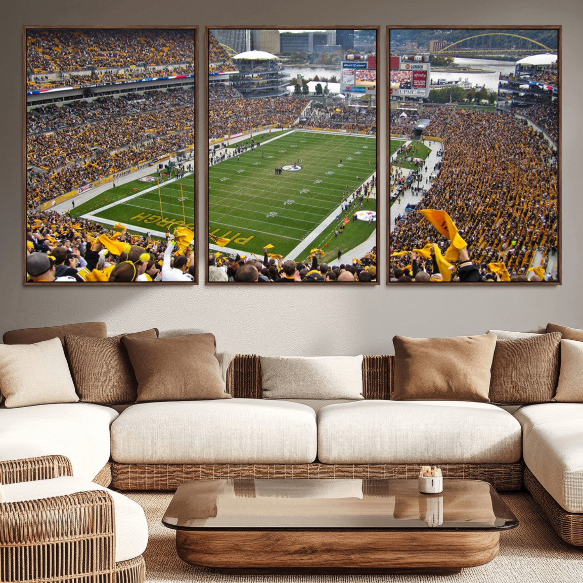 51419-MGV-CV-36X24-Pittsburgh Steelers Print - Pittsburgh Heinz Field Stadium Wall Art Canvas Print