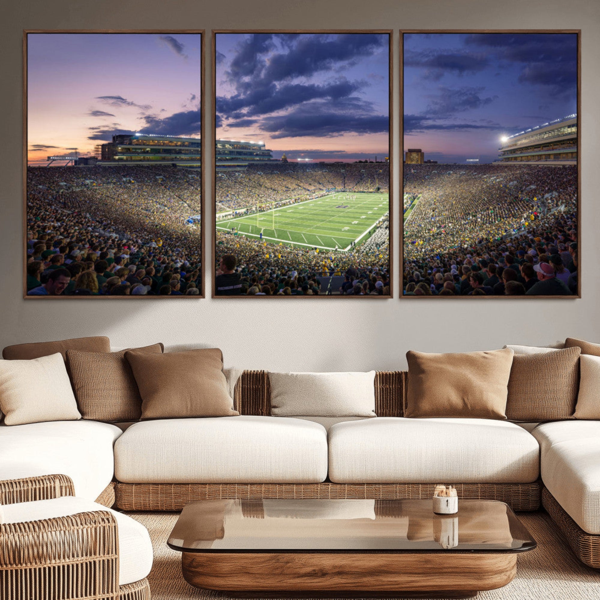 50825-MGV-CV-36X24-Notre Dame Fighting Irish Football Team Print - Notre Dame Stadium Wall Art Canvas Print