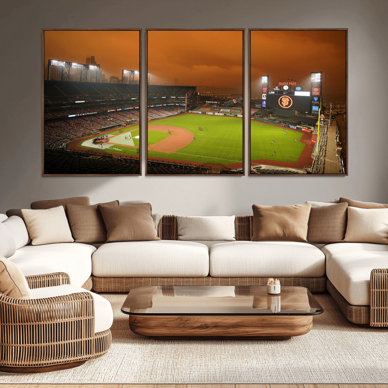 -San Francisco Giants Baseball Team Print - Oracle Park Stadium Wall Art Canvas Print