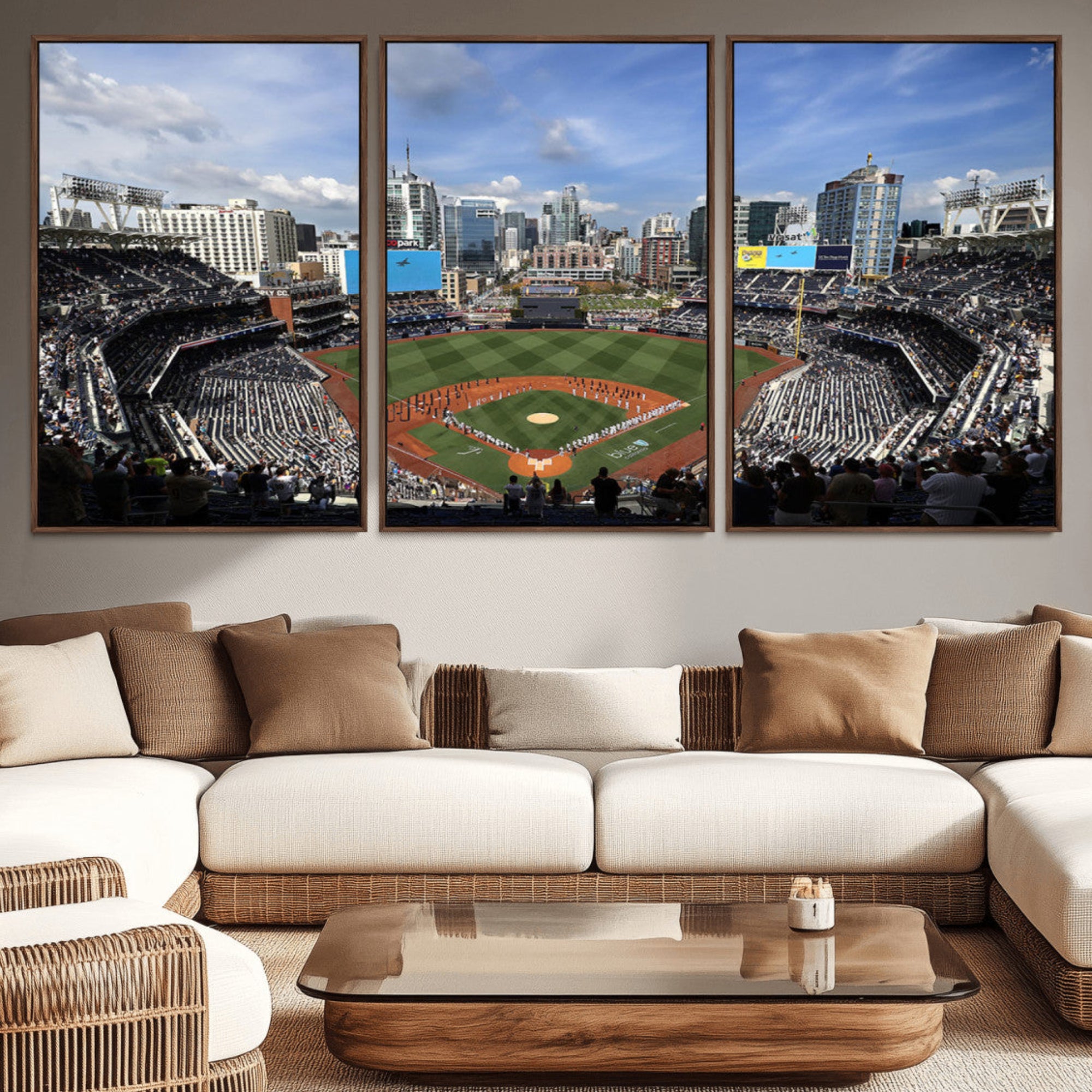 87122-MGV-CV-36X24-San Diego Padres Baseball Team Print - Petco Park Stadium Wall Art Canvas Print