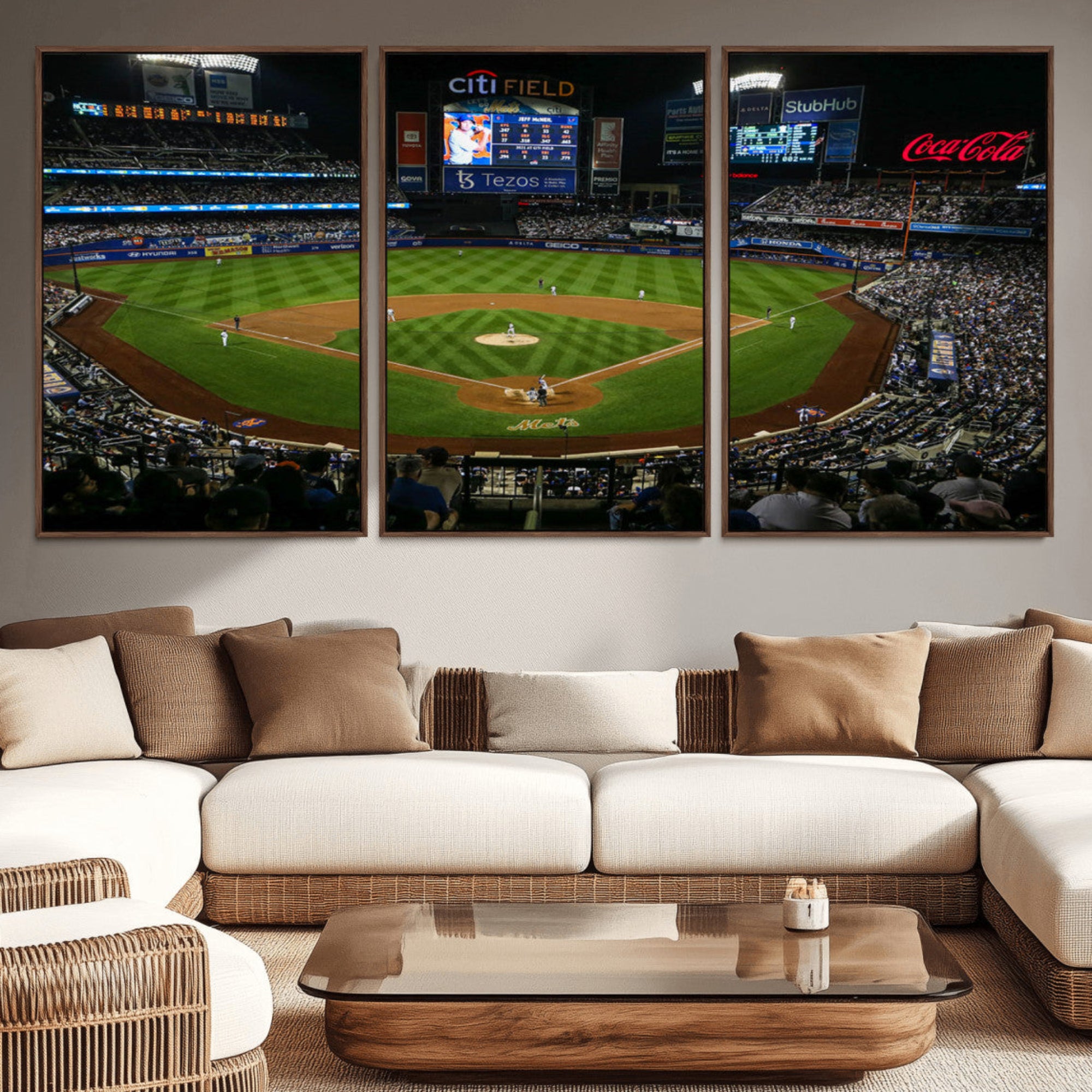 83979-MGV-CV-36X24-Oakland Athletics Baseball Print - RingCentral Coliseum Stadium Wall Art Canvas Print