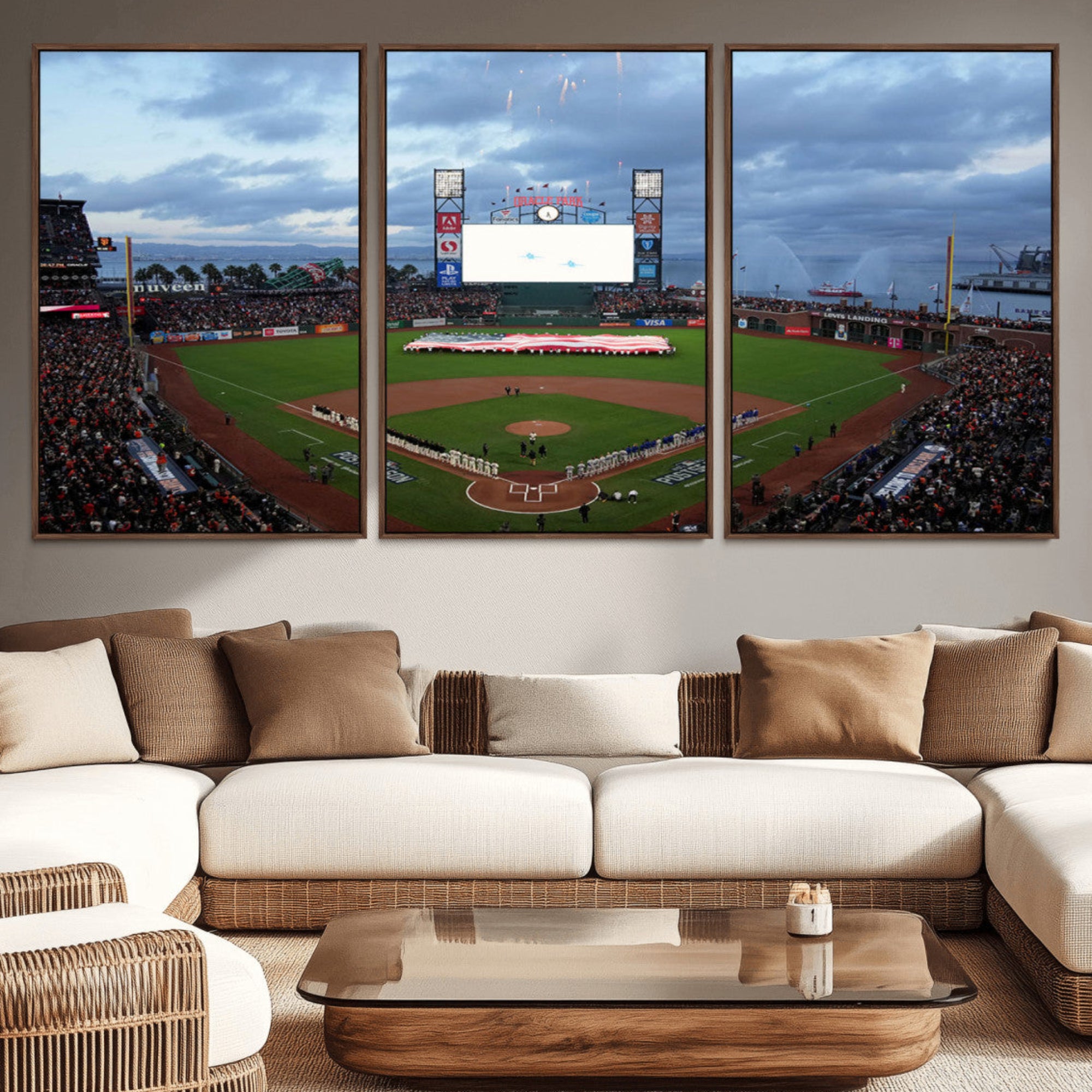 44631-MGV-CV-36X24-Oracle Park San Francisco Giants Wall Art | Oracle Park Stadium Canvas Print| Large Framed Baseball