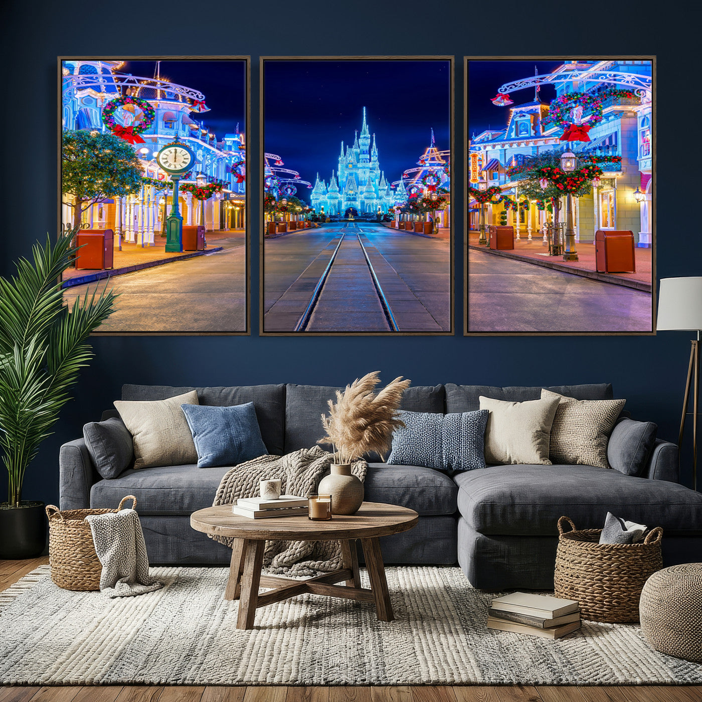 12470-MGV-CV-36X24 - Disney Wall Art | Castle Large Wall Art Disney Magic Kingdom Print for Kids Room Decoration | Disney