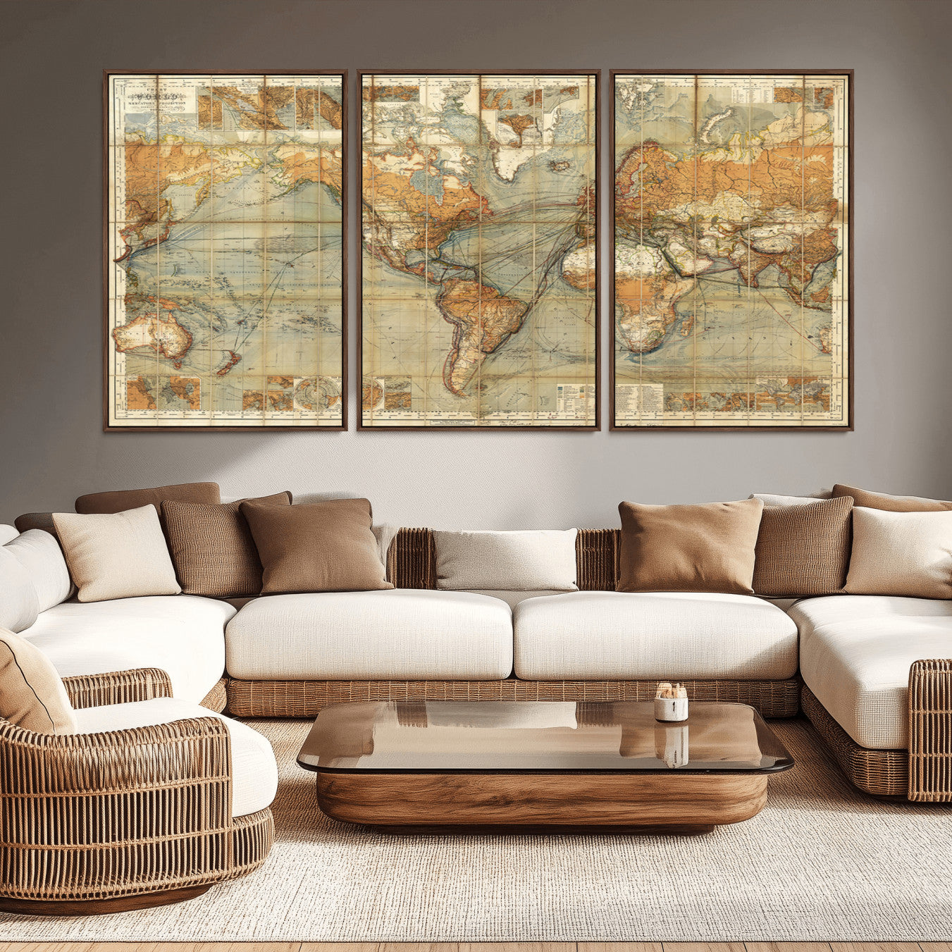 -Push Pin World Map Canvas Print – Travel Tracker Wall Art for Couples, Perfect Anniversary Gift for Home or Office Decor