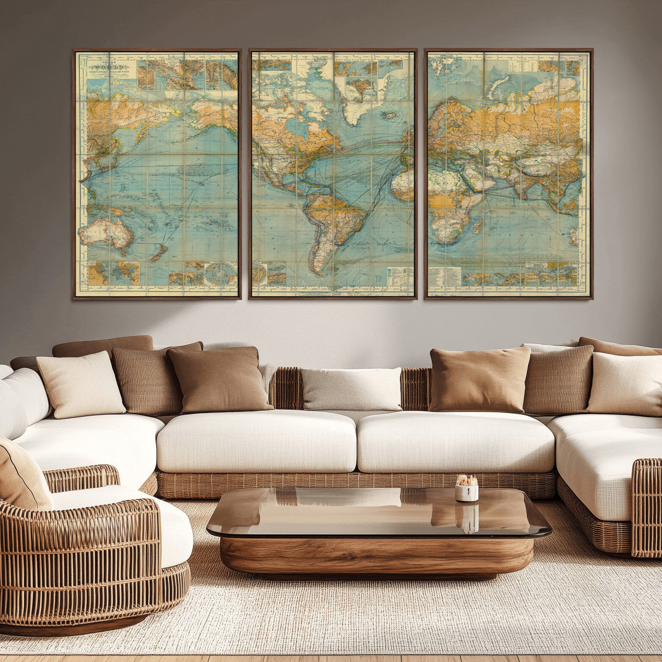 -Push Pin World Map Canvas Print – Travel Tracker Wall Art for Couples, Perfect Anniversary Gift for Home or Office Decor