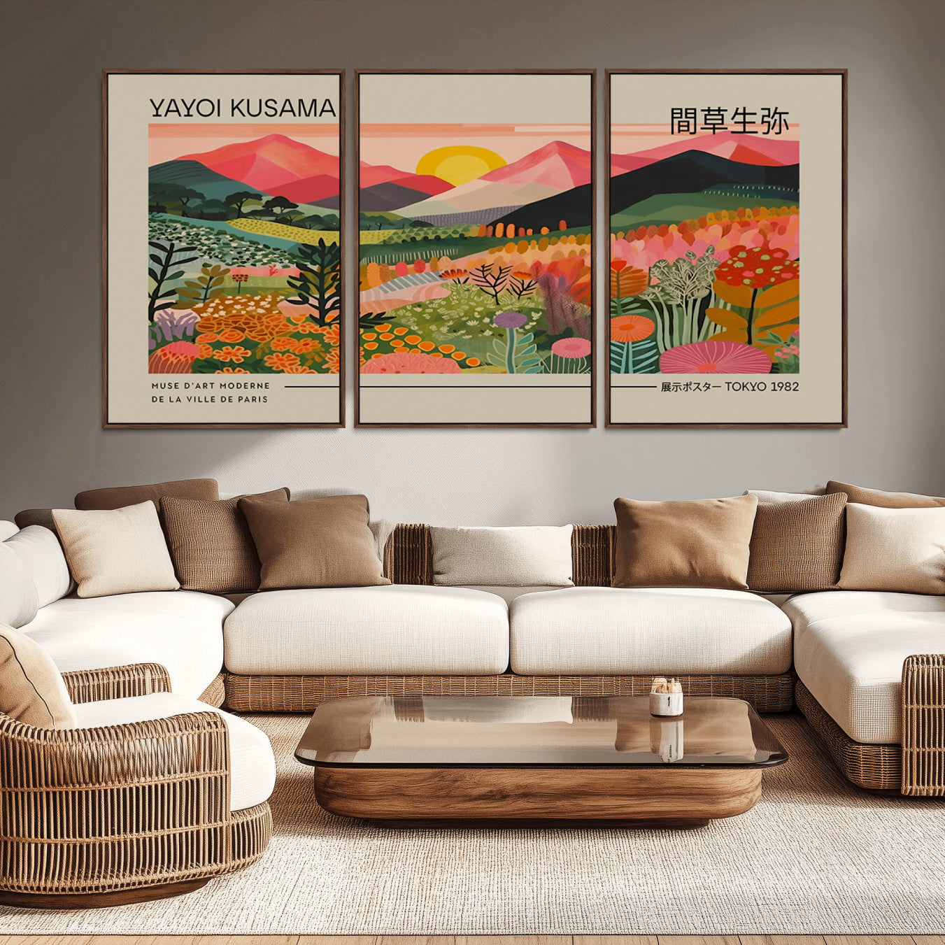-Yayoi Kusama 1986 Wall Art Print - Wabi Sabi Japanese Wall Art Print - Vibrant Abstract Landscape