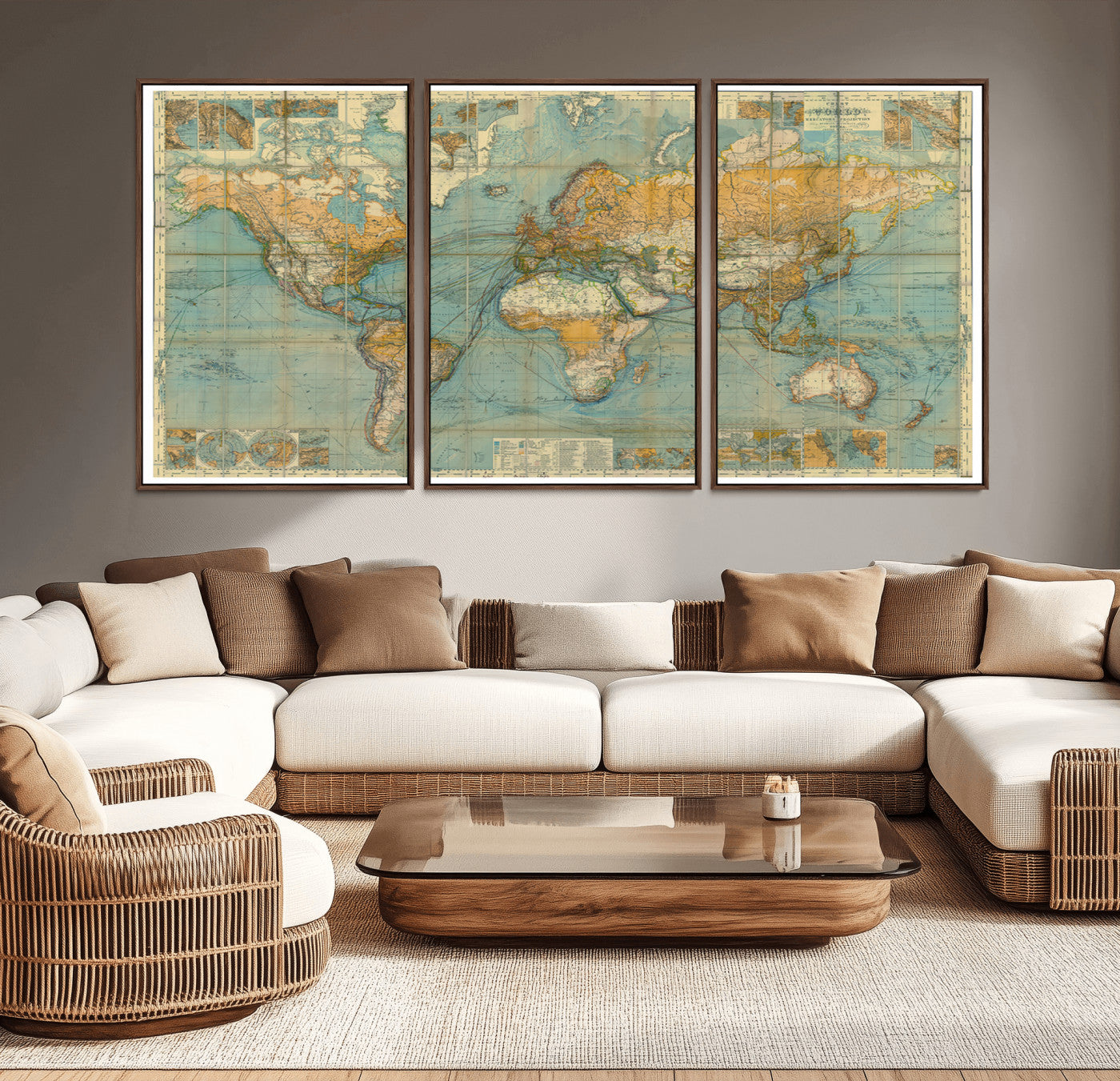 10247-MGV-CV-36X24-Push Pin World Map Canvas Print – Travel Tracker Wall Art for Couples, Perfect Anniversary Gift for Home or Office Decor