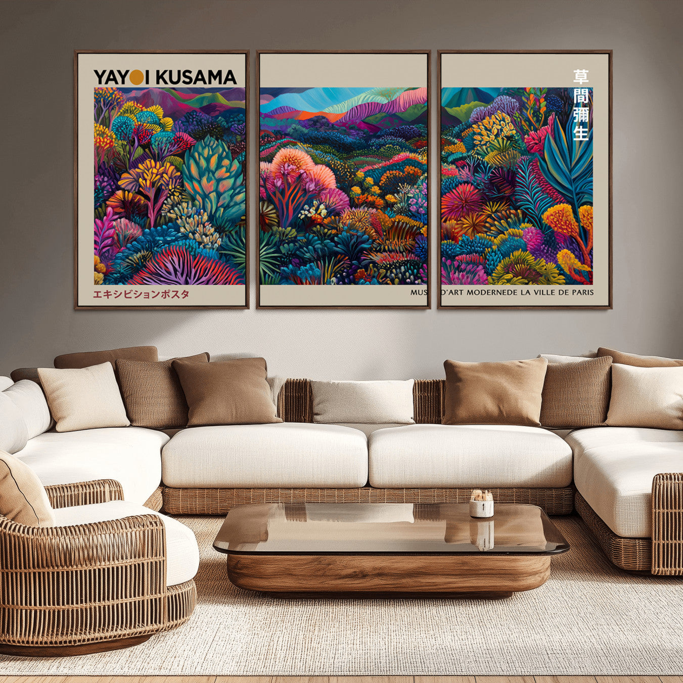 -Framed Japanese 1986 Wall Art Print, Yayoi Kusama 1986 Wall Art Print – Japanese Wall Art Print,