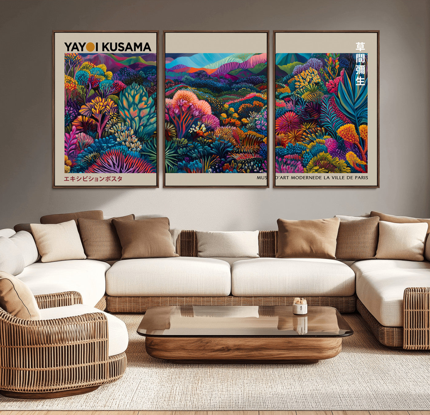-Framed Japanese 1986 Wall Art Print, Yayoi Kusama 1986 Wall Art Print – Japanese Wall Art Print,