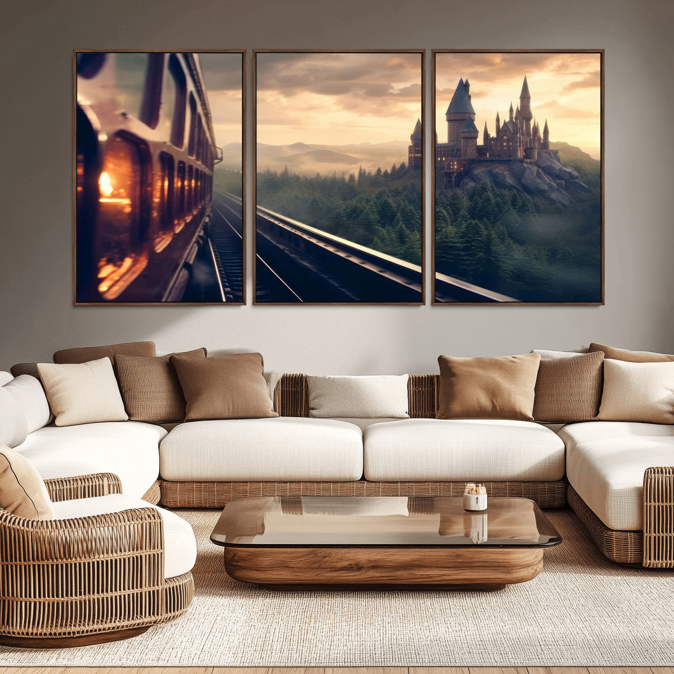 84029-MGV-CV-36X24-Harry Castle Wall Art Canvas Print, Wizard School Wall Art Print, Movie Wall Art Print