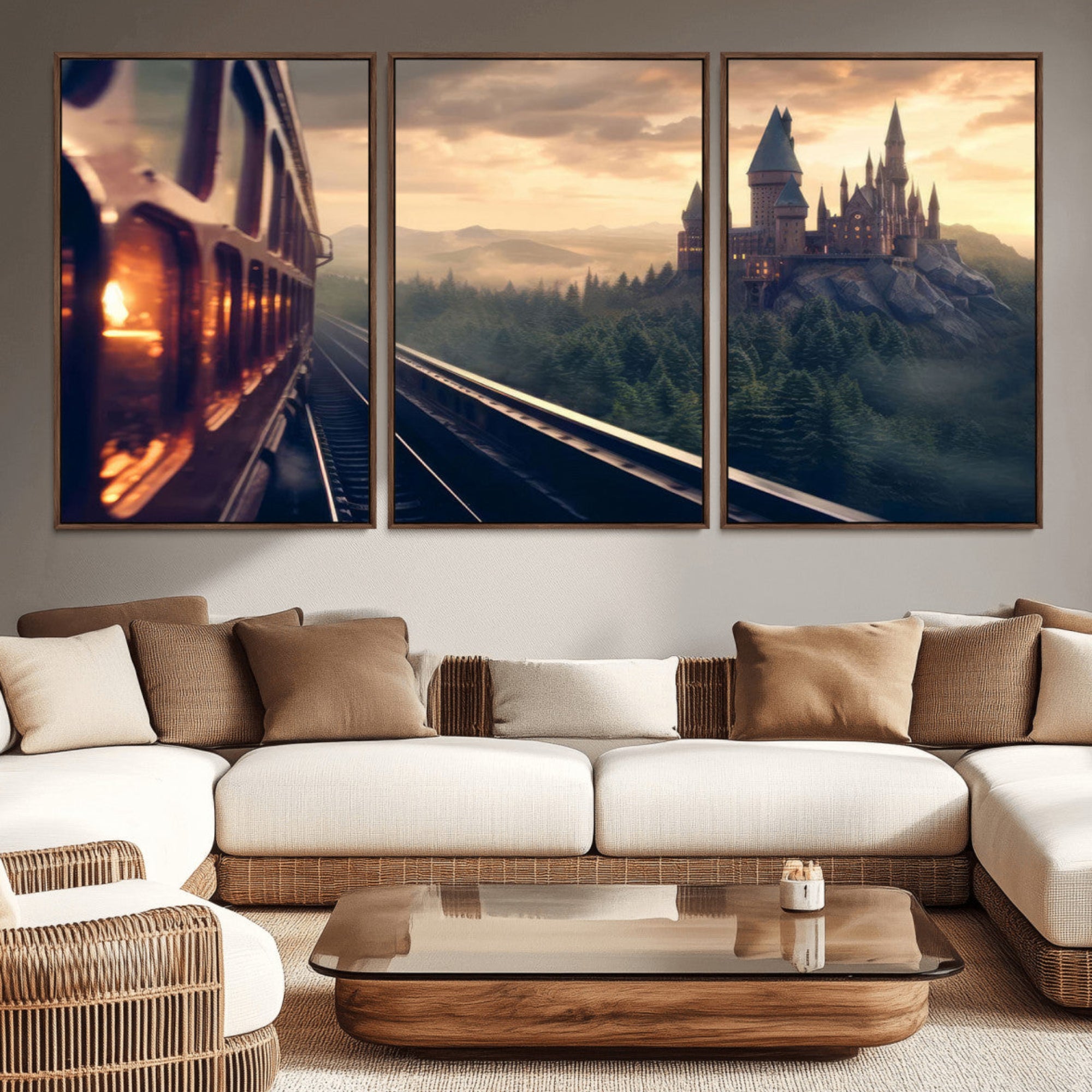 84029-MGV-CV-36X24-Harry Castle Wall Art Canvas Print, Wizard School Wall Art Print, Movie Wall Art Print