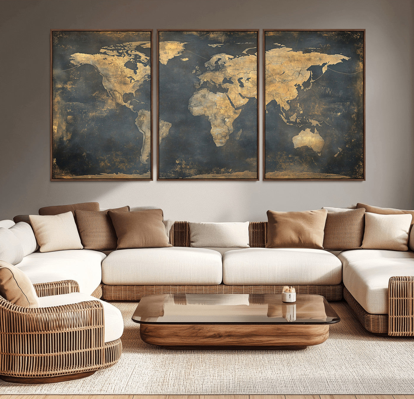 54473-MGV-CV-36X24-Push Pin World Map Canvas Print – Travel Tracker Wall Art for Couples, Perfect Anniversary Gift for Home or Office Decor