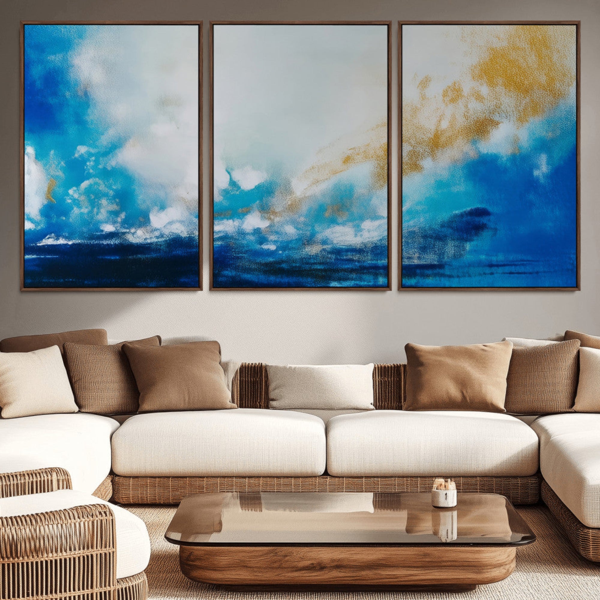 84745-MGV-CV-36X24-Blue Abstract Print - Dynamic Ocean-Inspired Canvas Wall Art