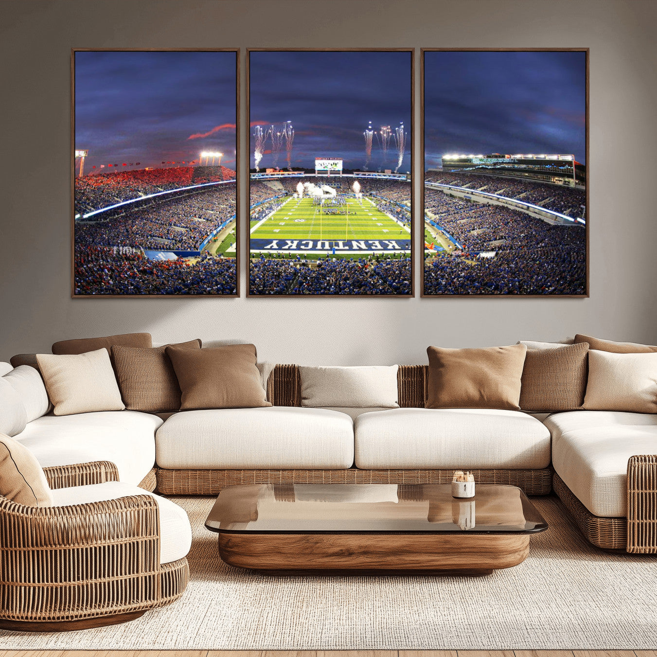 -Kroger Field Canvas Wall Art - Kentucky Stadium Wall Art Print - Sunset Football Stadium Wall Decor