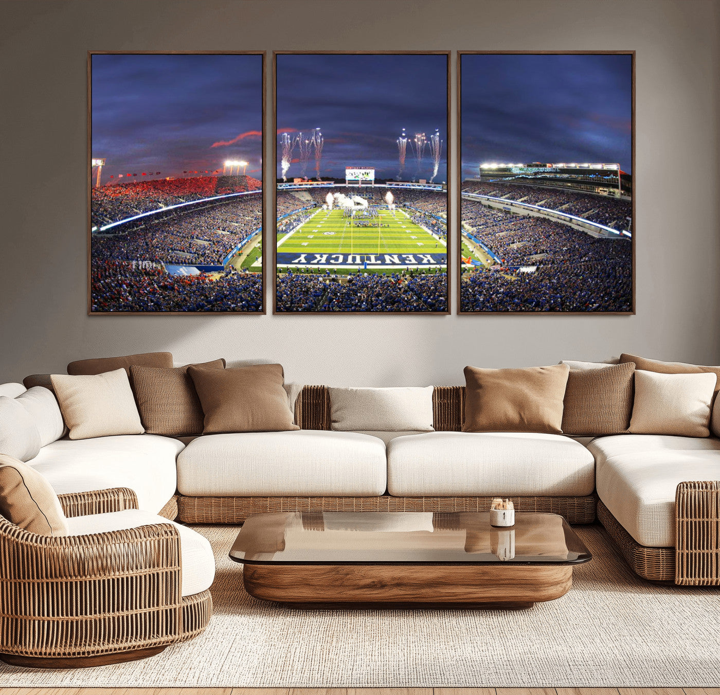 -Kroger Field Canvas Wall Art - Kentucky Stadium Wall Art Print - Sunset Football Stadium Wall Decor