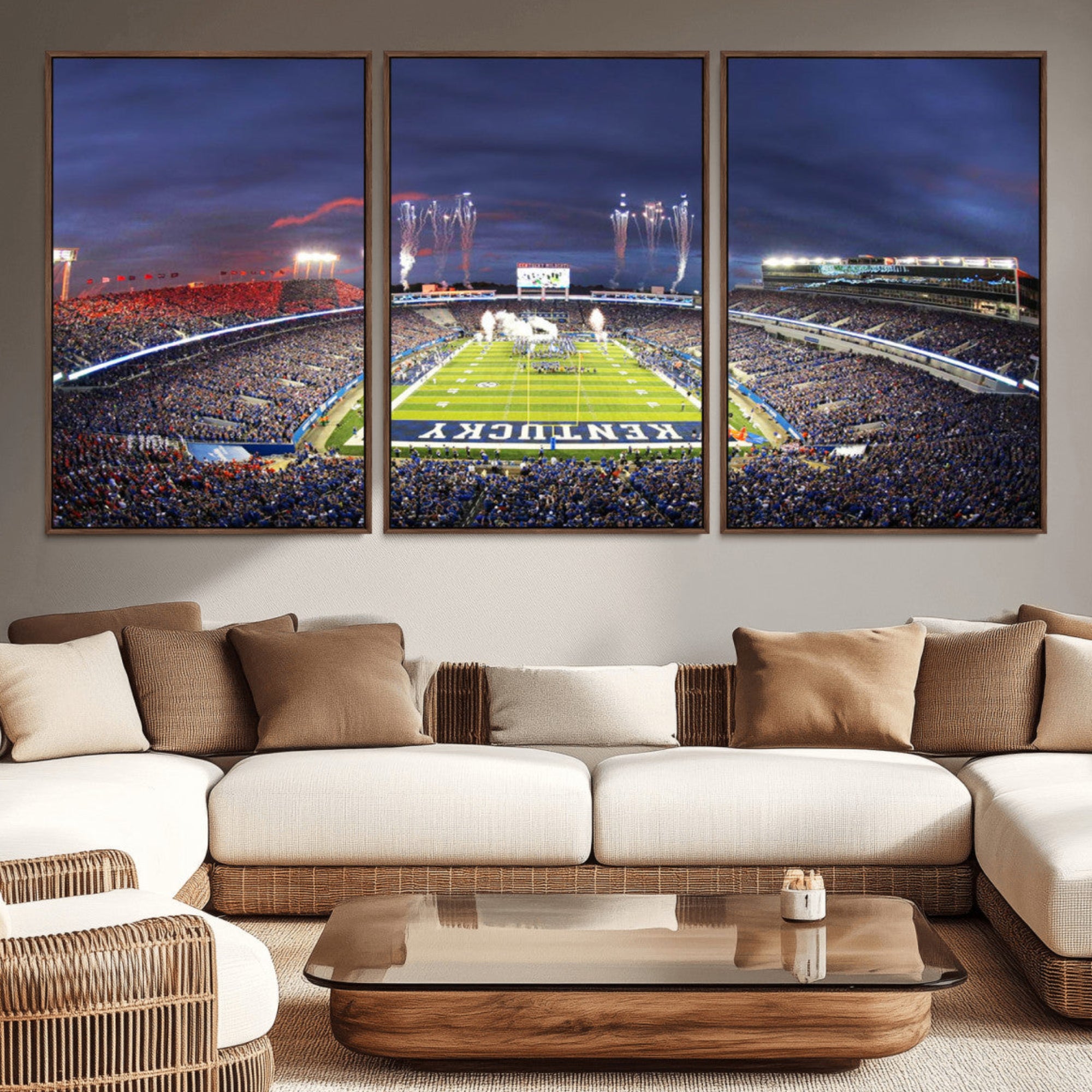 26008-MGV-CV-36X24-Kroger Field Canvas Wall Art - Kentucky Stadium Wall Art Print - Sunset Football Stadium Wall Decor
