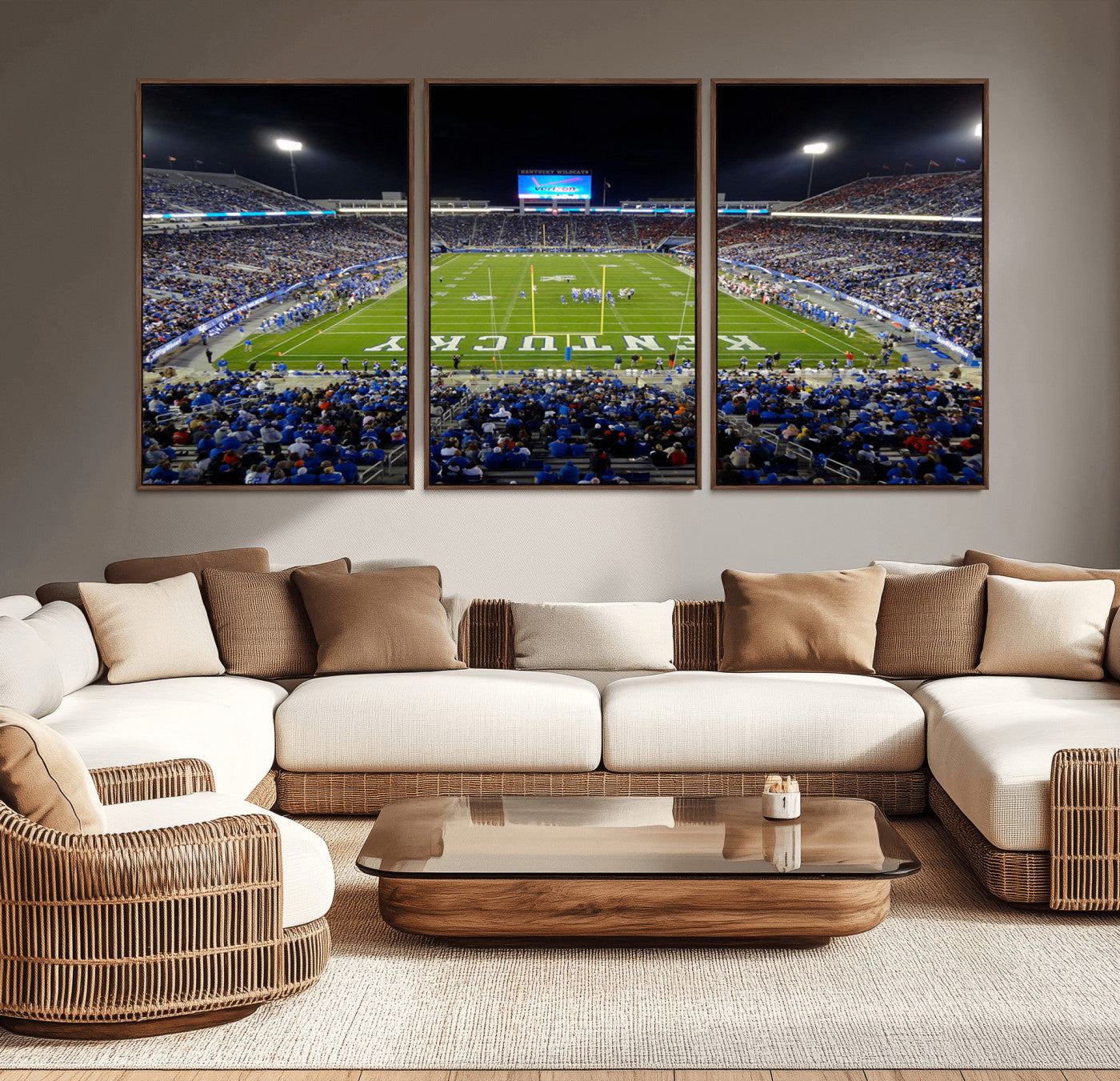-Kroger Field Canvas Wall Art - Kentucky Stadium Wall Art Print - Sunset Football Stadium Wall Decor