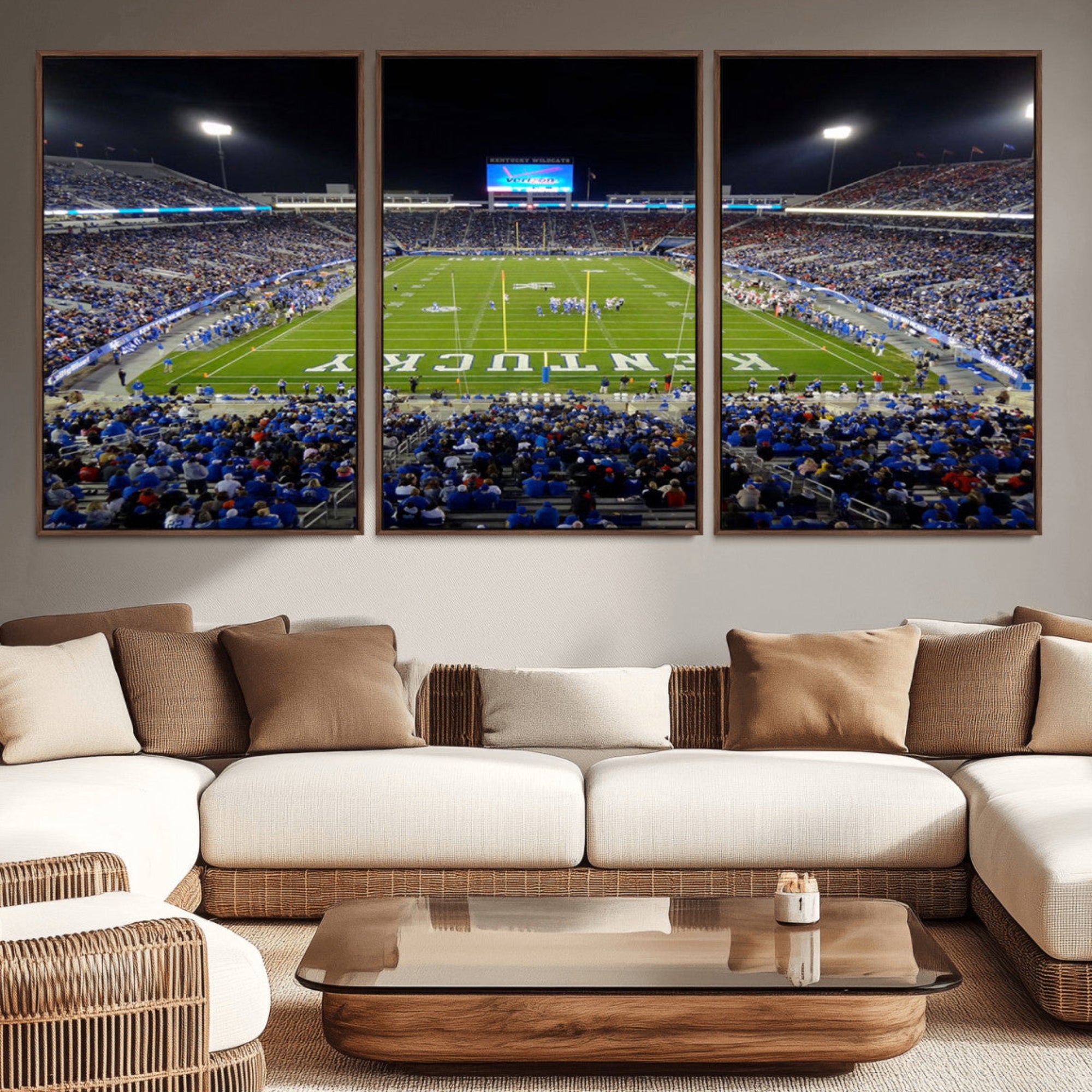 14304-MGV-CV-36X24-Kroger Field Canvas Wall Art - Kentucky Stadium Wall Art Print - Sunset Football Stadium Wall Decor