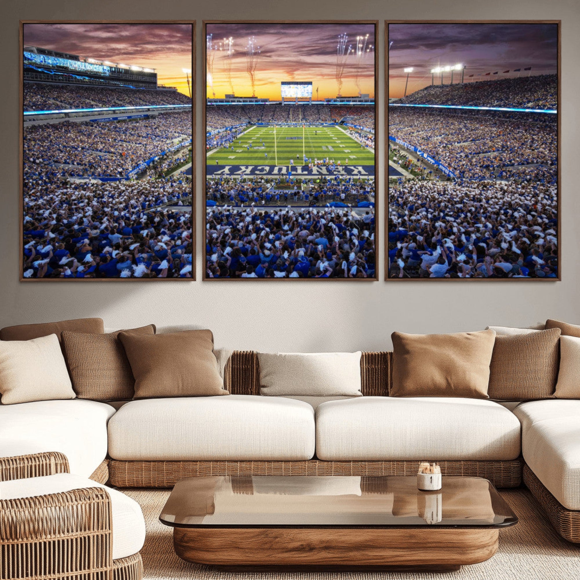78524-MGV-CV-36X24-Kroger Field Wall Art Print - Kentucky Stadium Wall Art Print - Sunset Football Stadium Wall Decor -