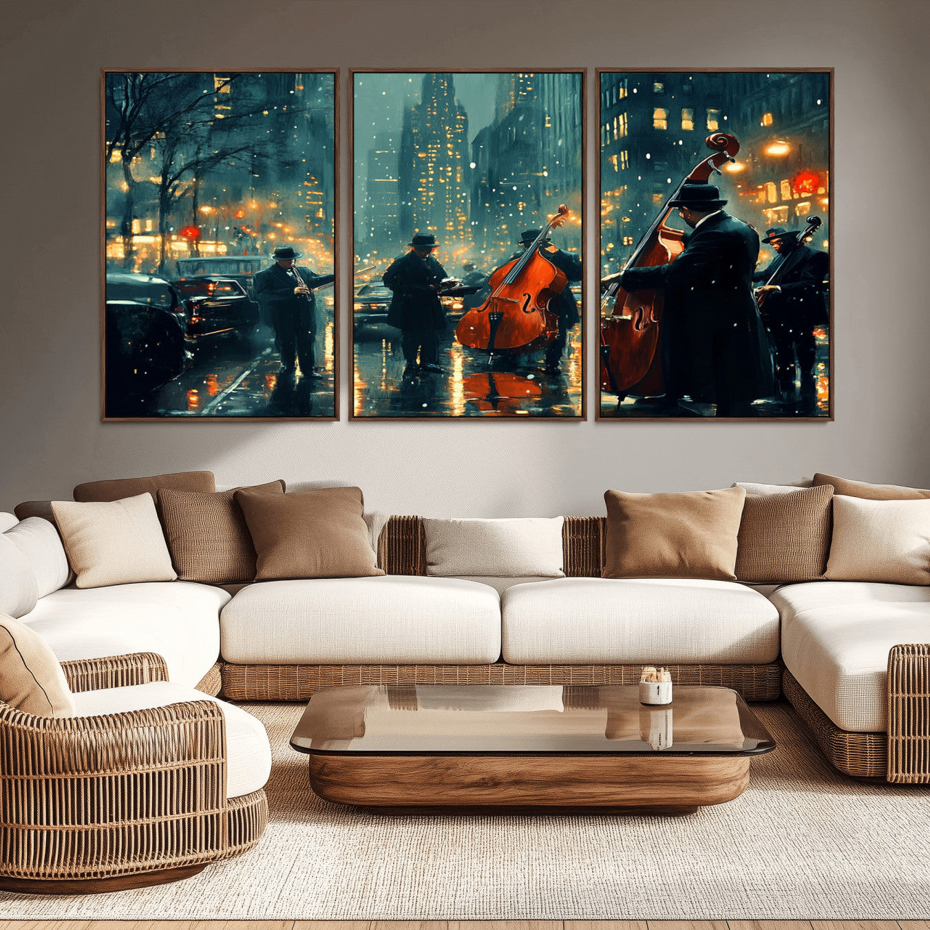 -African American Jazz Art Print - Framed Abstract Music Canvas - Colorful Instrument Poster for