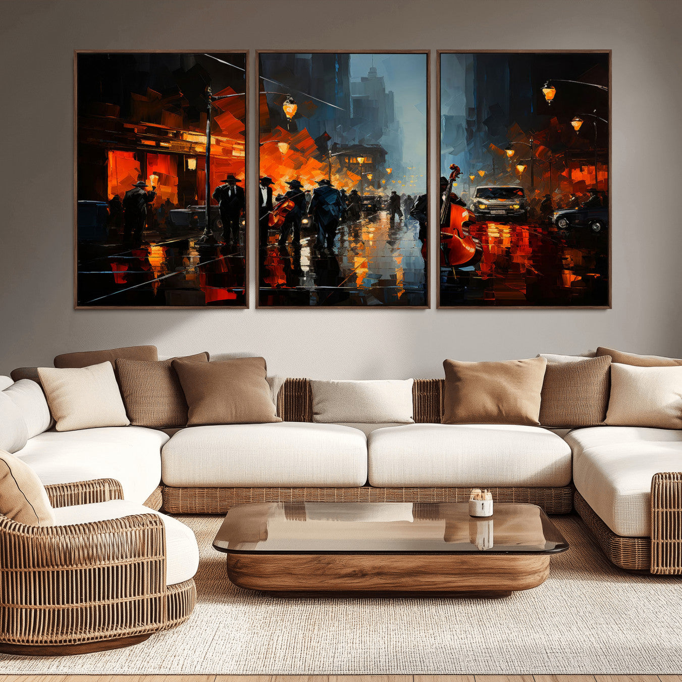 -Winston Porter Jazz Wall Art - African American Music Canvas - Abstract Colorful Music Art - Framed