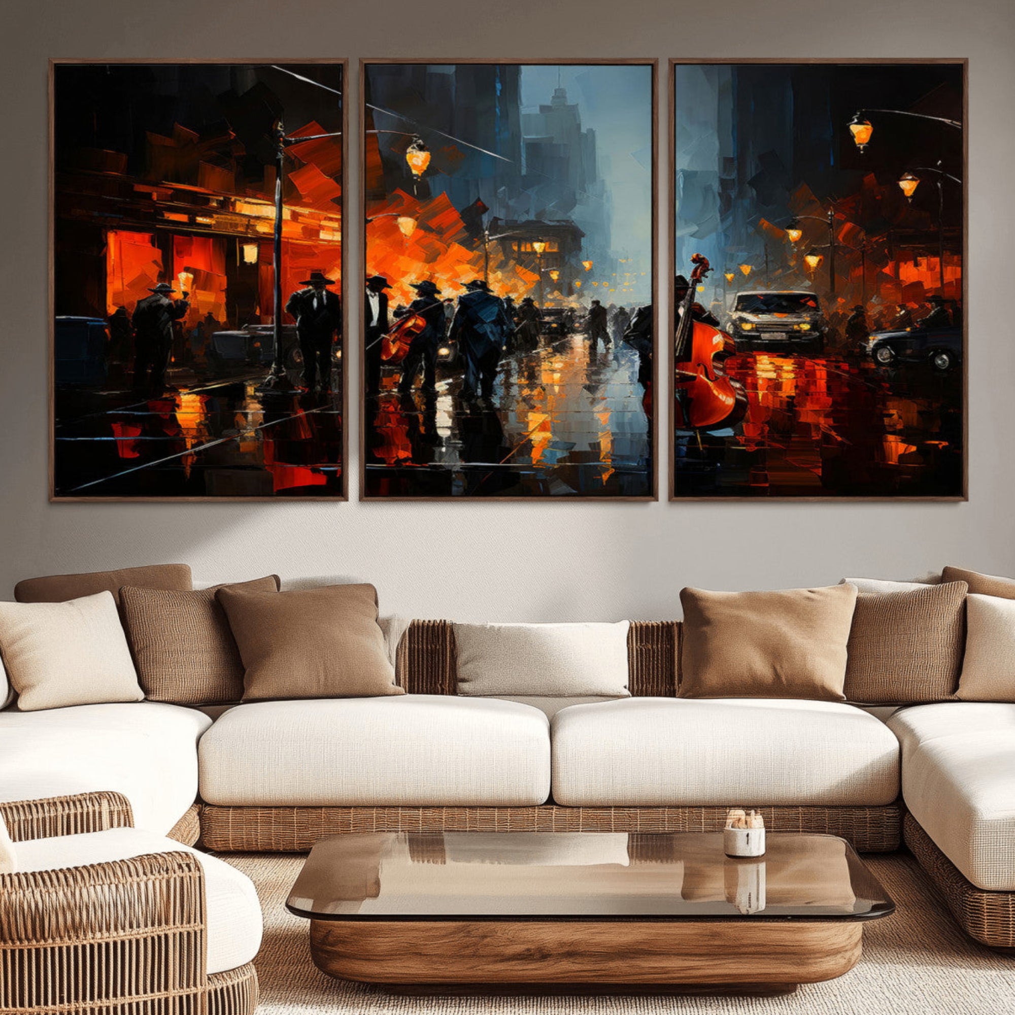 46538-MGV-CV-36X24-Winston Porter Jazz Wall Art - African American Music Canvas - Abstract Colorful Music Art - Framed