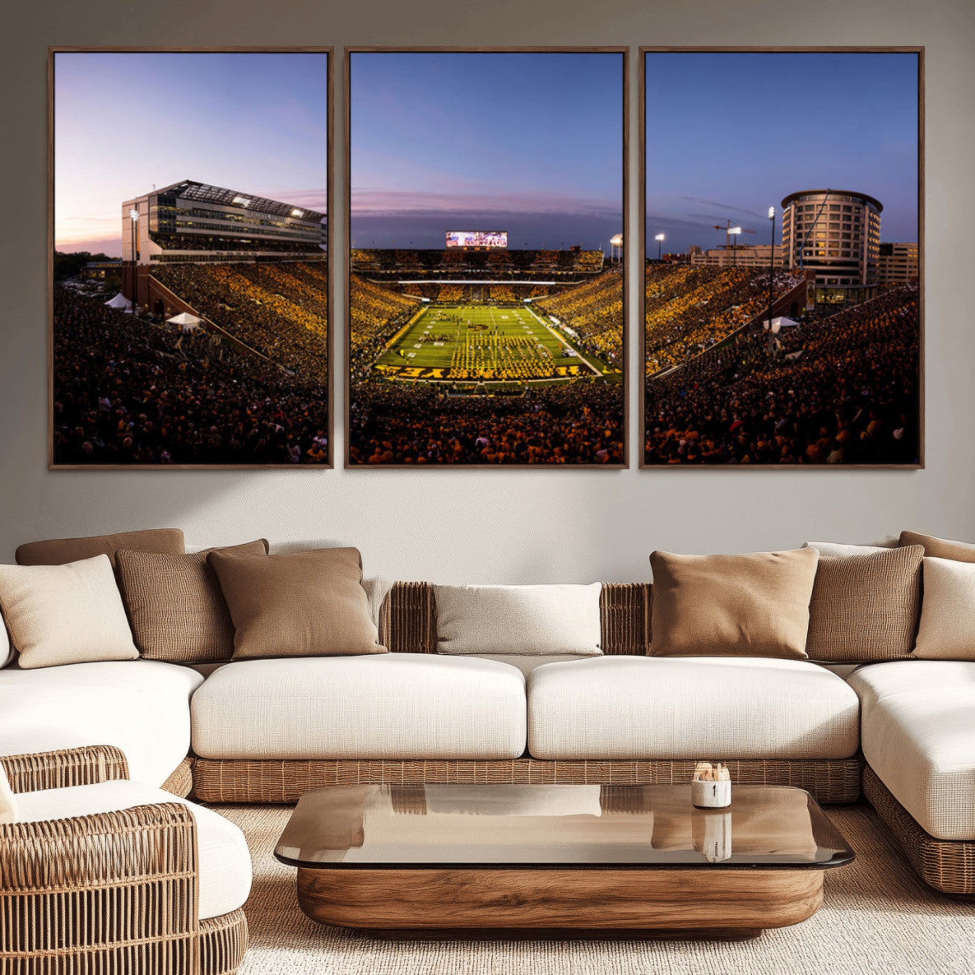 82557-MGV-CV-36X24-Iowa Hawkeyes Kinnick Stadium Wall Art Canvas Print, Framed Iowa Hawkeyes Kinnick Stadium Canvas