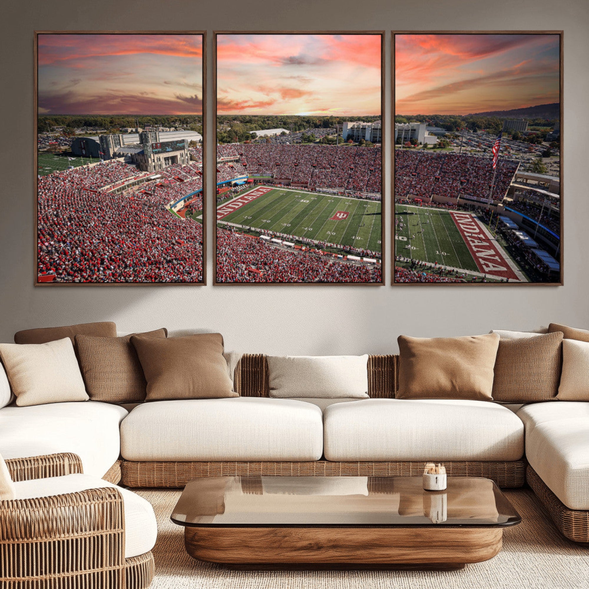 51135-MGV-CV-36X24-Indiana Memorial Stadium Wall Art Canvas Print, Framed Studium Canvas Art, Indiana Memorial Stadium