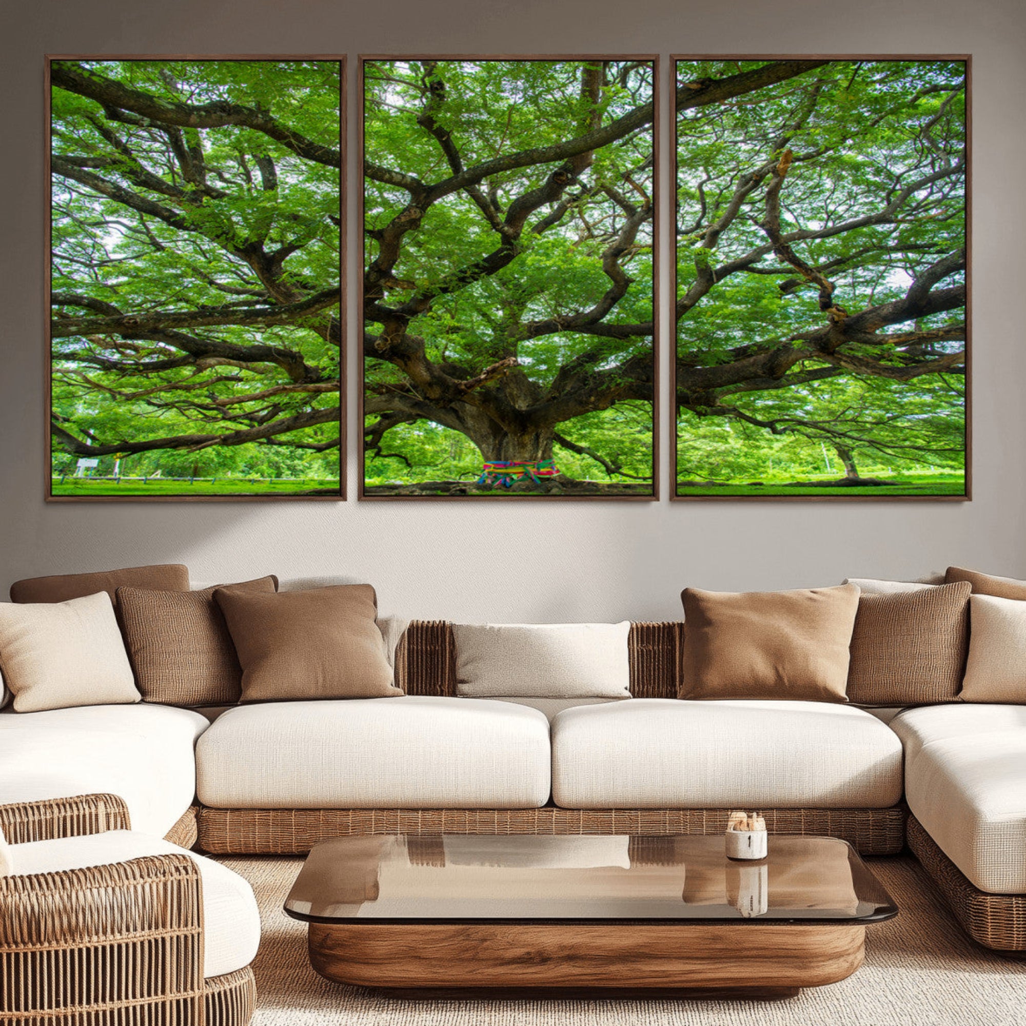 16118389-MGV-CV-36X24-Oak Tree Wall Art Print, Forest Canvas Wall Art for Home and Office, Framed Angel Oak Tree Canvas