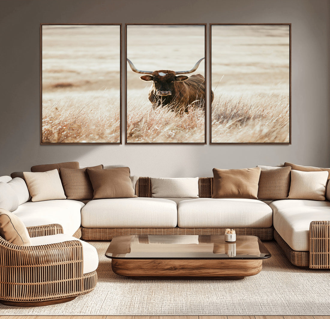 Texas Longhorn Wall Art Canvas Print