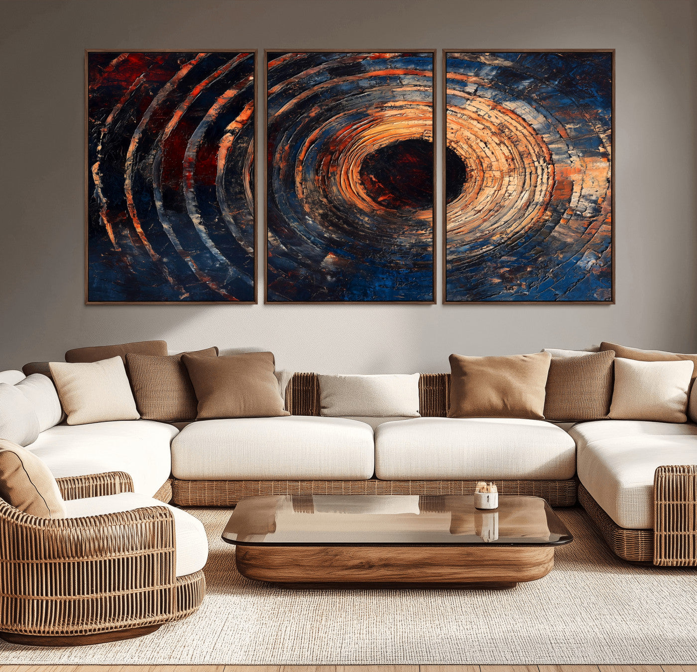 10017879-MGV-CV-36X24-Wood Tree Ring Wall Art Canvas Print – Framed Natural Wood Artwork, Rustic Tree Slice Perfect Decor for Home, Office