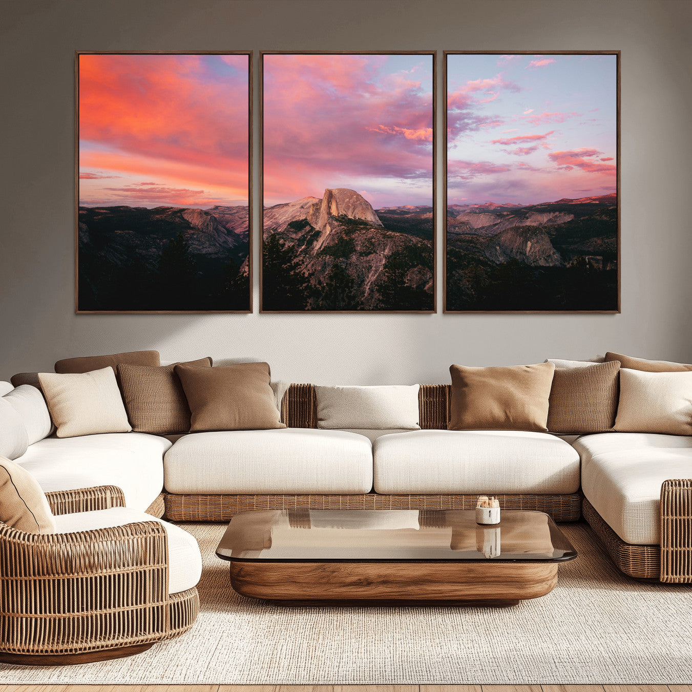 32786115-MGV-CV-36X24-Half Dome Wall Art Canvas Print – Framed Yosemite National Park Dramatic Sunset Adventurous Wilderness Artwork for Home, Office
