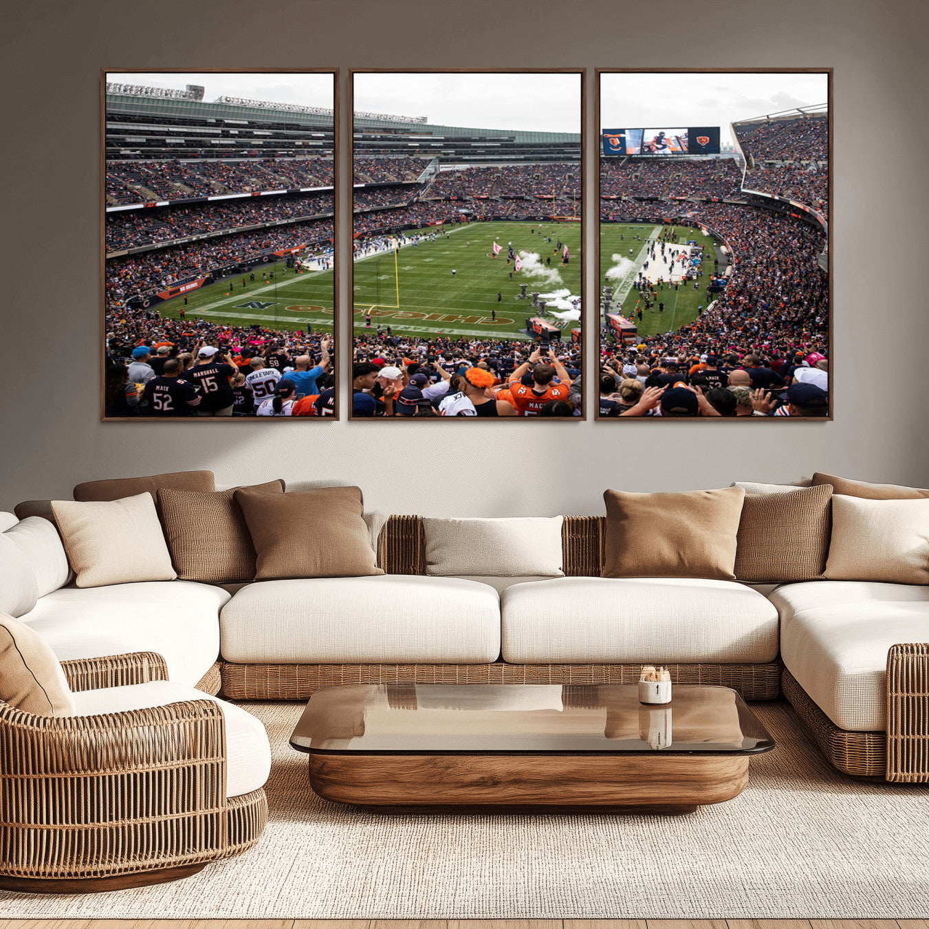 -Chicago Bears Soldier Field Wall Art Canvas Print – Framed Football Stadium Artwork Team Spirit for home, office
