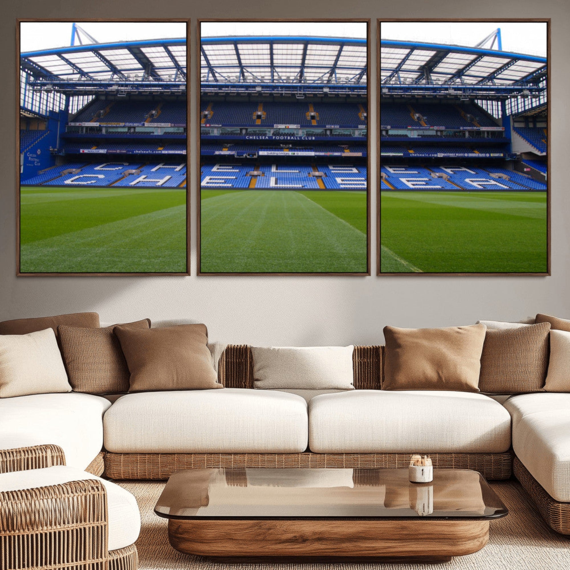 38616413CHELSA-MGV-CV-36X24-Stamford Bridge Chelsea Football Stadium Canvas Wall Art Print – Immersive Stadium Experience for