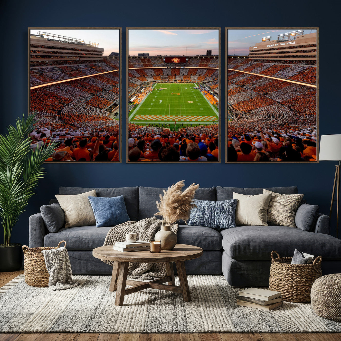 37160229-MGV-CV-36X24 - Tennessee Neyland Stadium Wall Art, Sports Arena Canvas Print, Panoramic Stadium Canvas Artwork for Home, Office