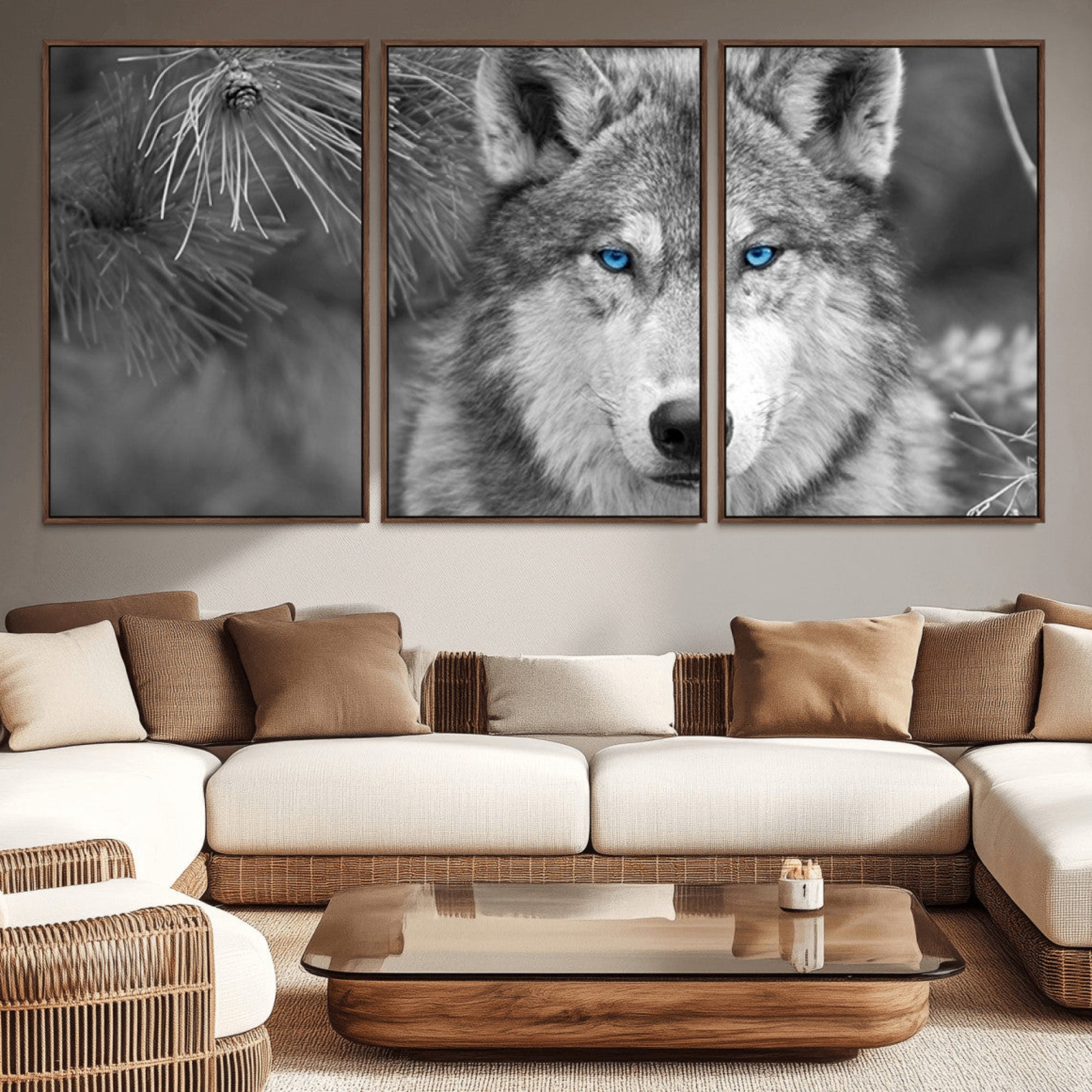 94795-MGV-CV-36X24-Wild Wolf Blue Eye Wall Art Canvas Print