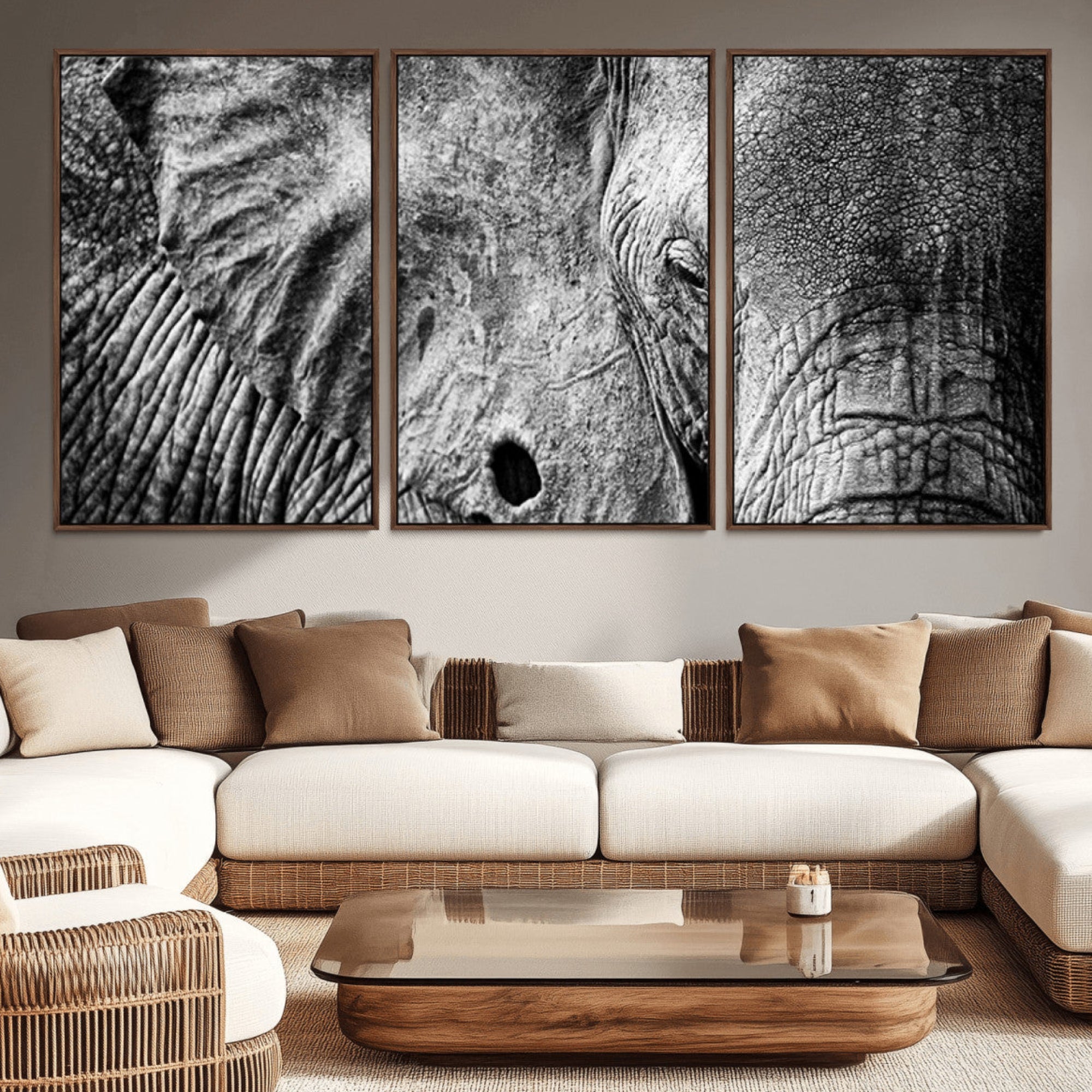 51030-MGV-CV-36X24-Wild Old Elephant Wall Art Canvas Print