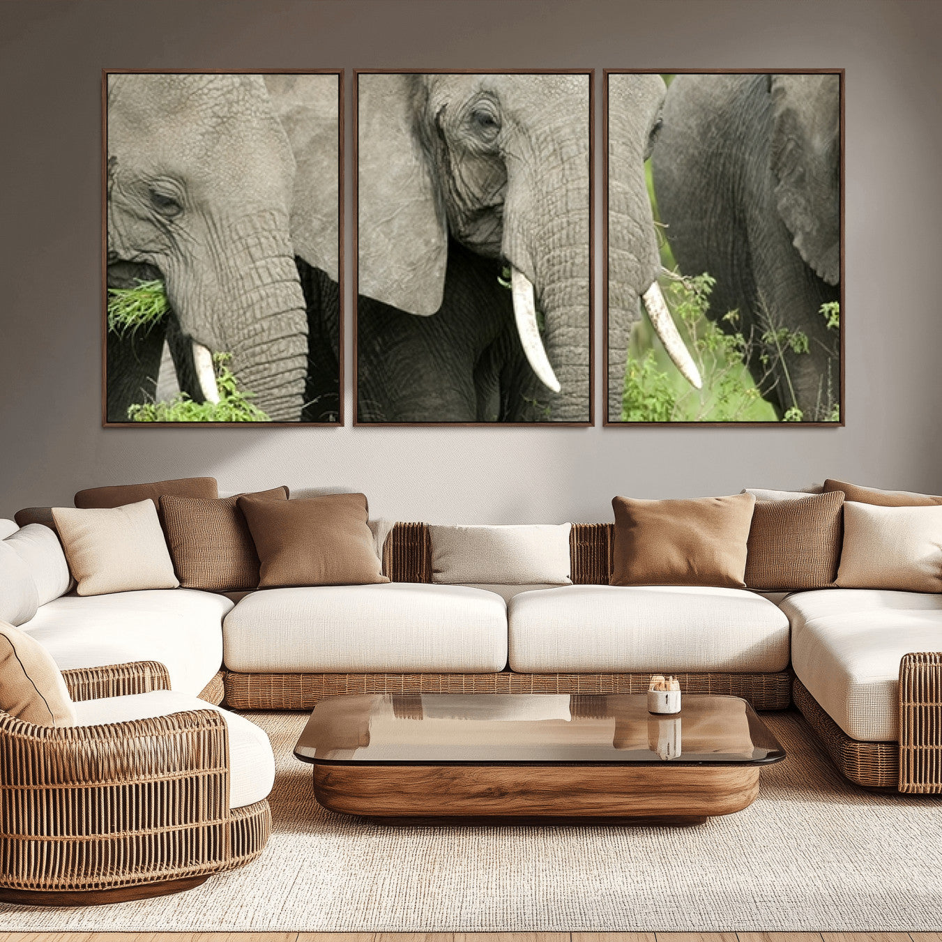 -Wild Elephant Wall Art Canvas Print