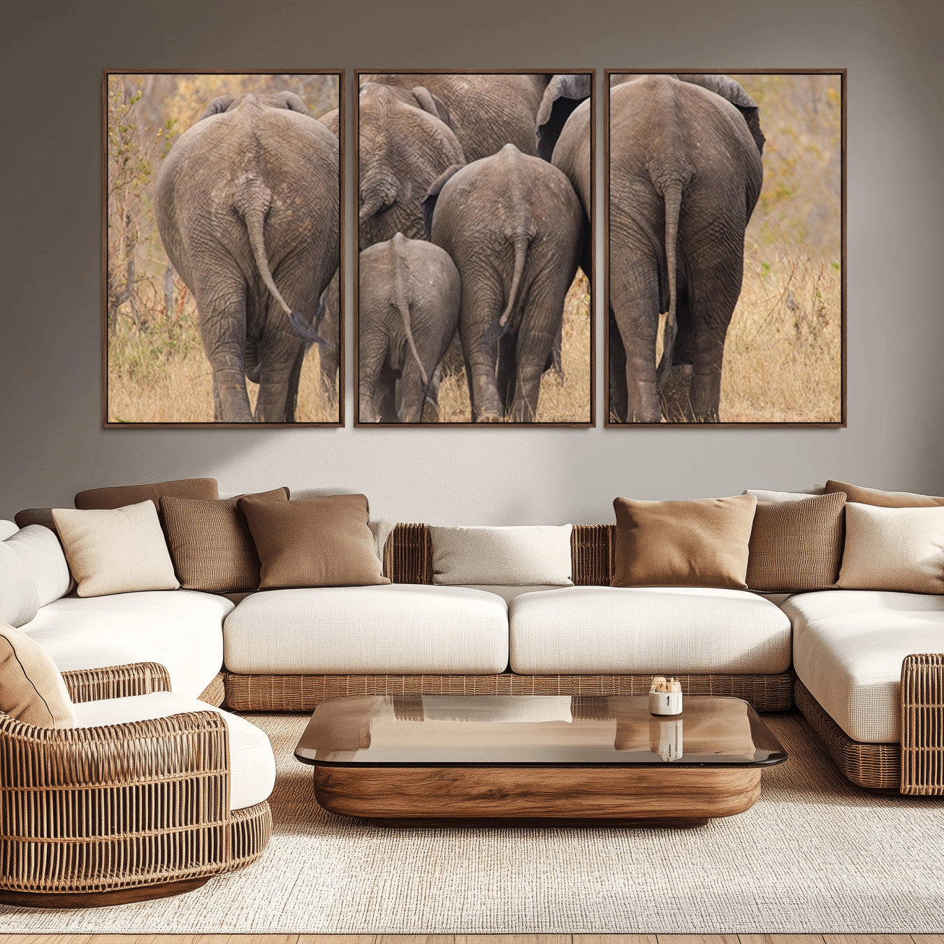 -Wild Elephant Wall Art Canvas Print
