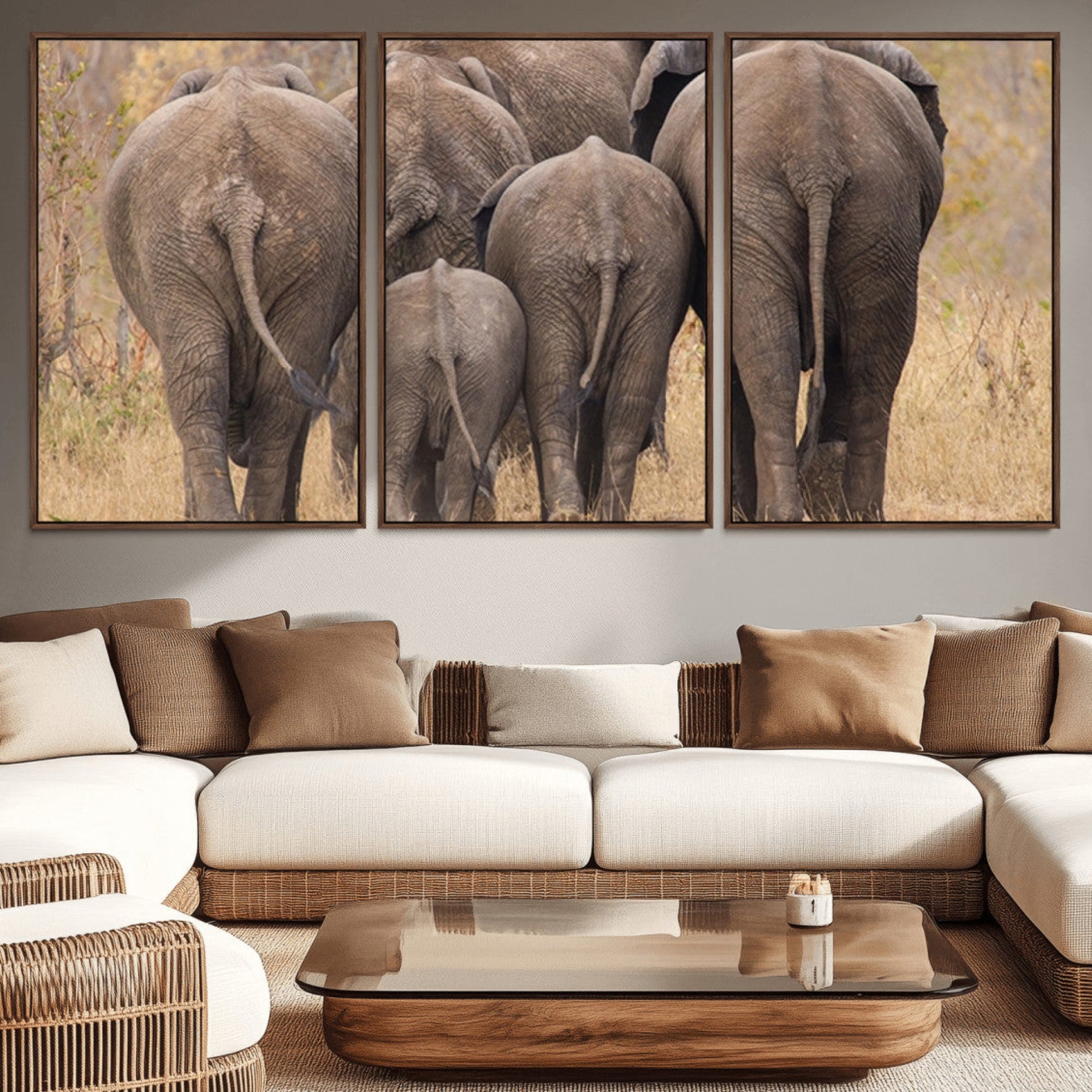 49700-MGV-CV-36X24-Wild Elephant Wall Art Canvas Print